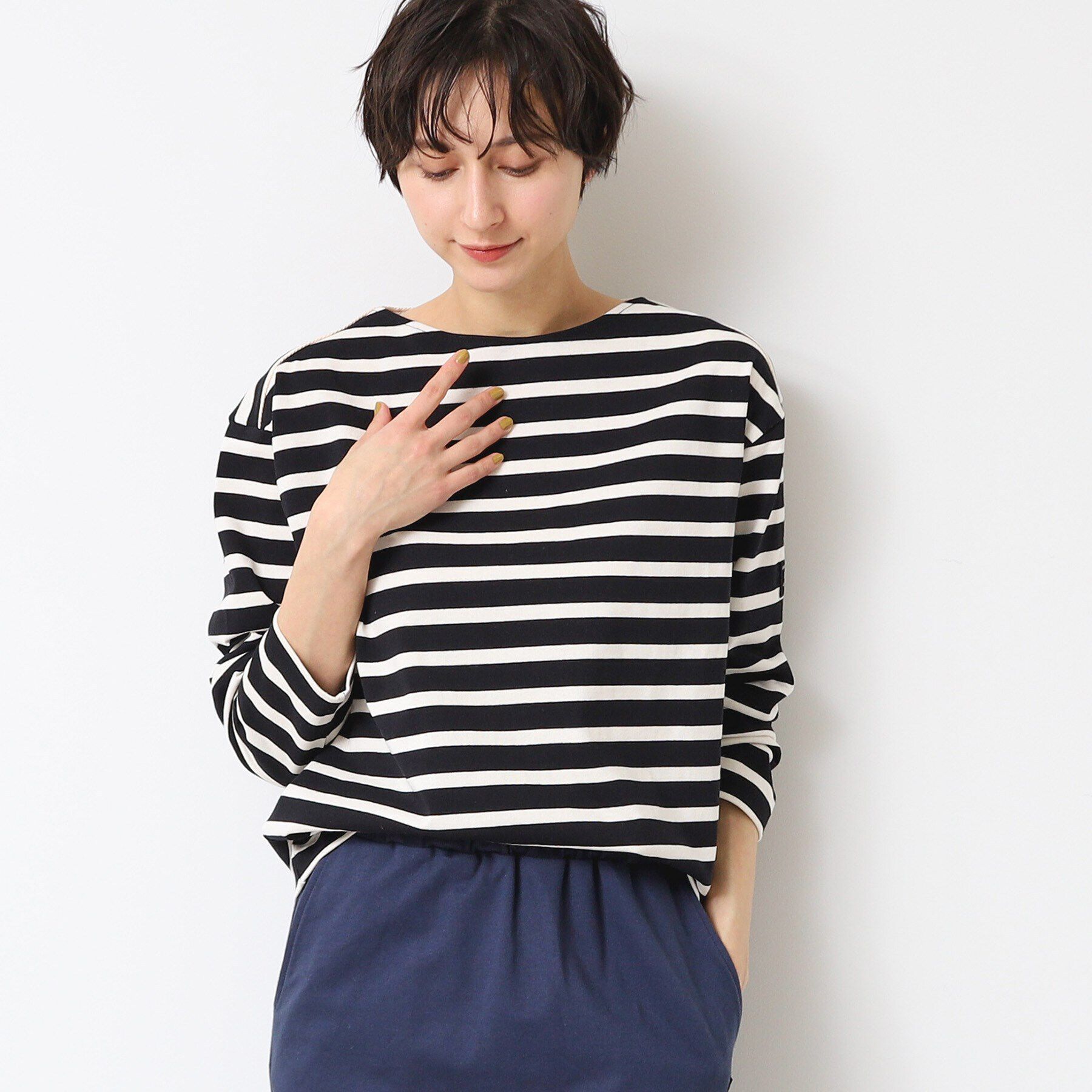 Dessin「◆【ユニセックス】ボーダー長袖Tシャツ」|Tシャツ・カットソー|ブラック(319)