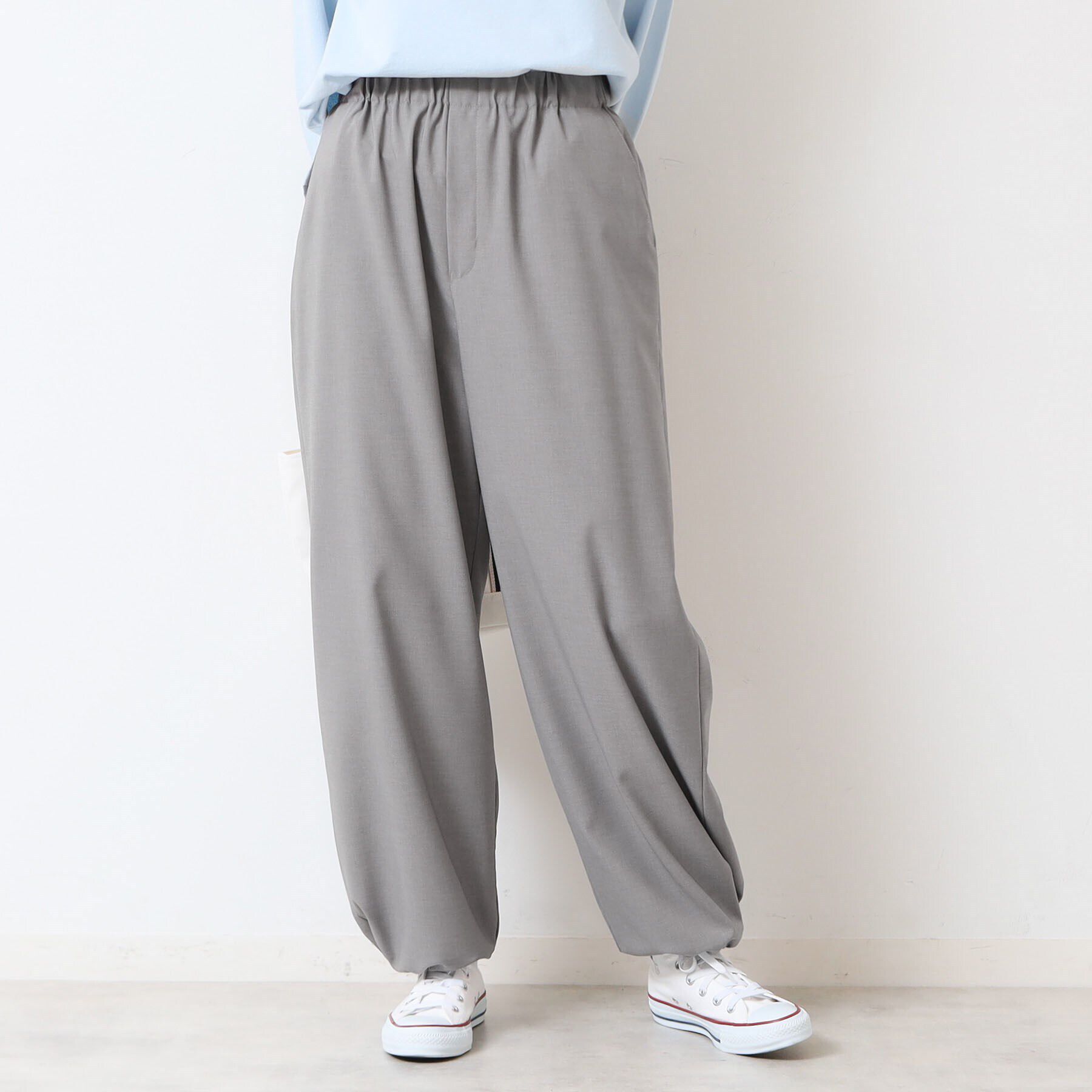 Dessin「【ウエストゴム・洗える】裾ドロスト付きパンツ（S～L）」|その他|グレー(012)