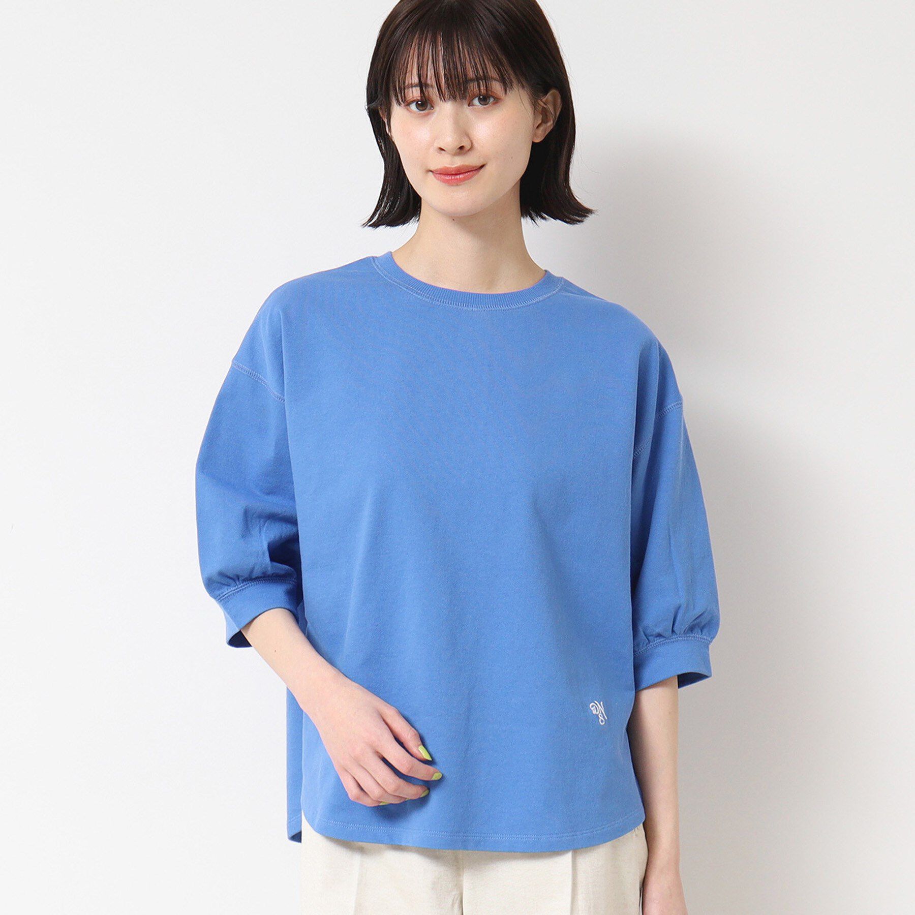 Dessin「【360度可愛い・洗える】バックヘンリーカットソー（5分袖/XS～L）」|Tシャツ・カットソー|