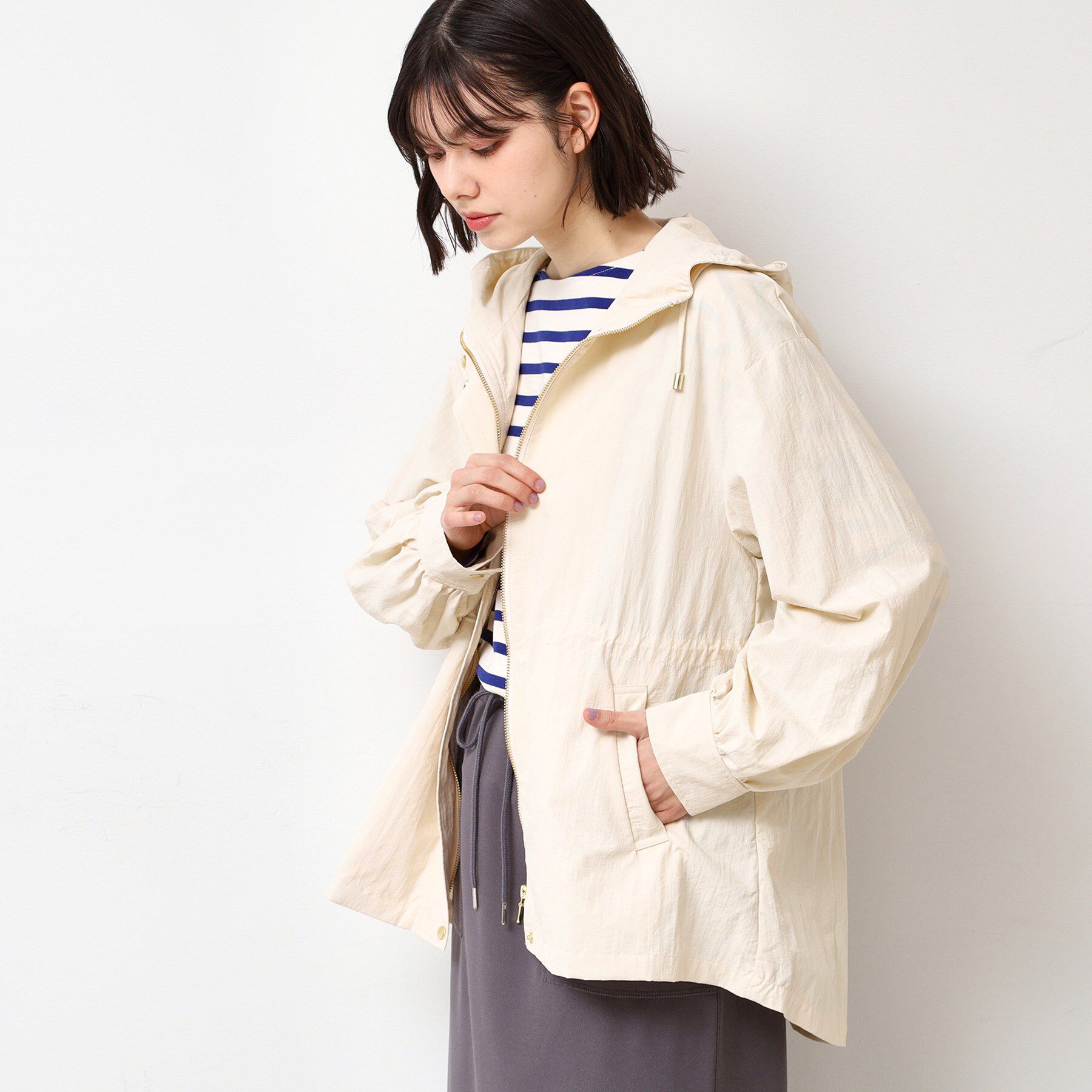 Dessin「ドロストフーデットライトブルゾン（S～L）」|ブルゾン・スタジャン|