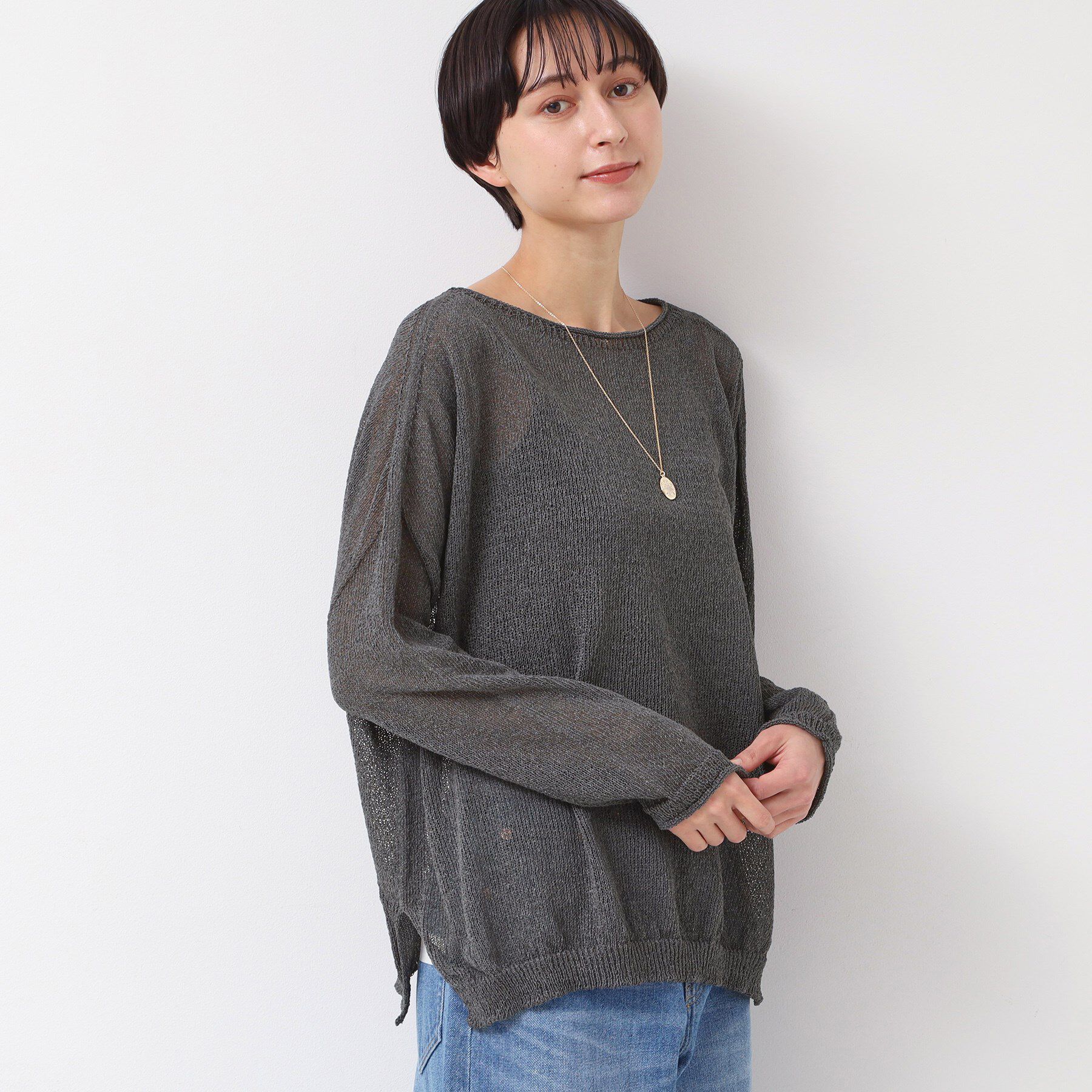 Dessin「【日本製・洗える】ニュアンスワイドプルオーバー」|ニット・セーター|