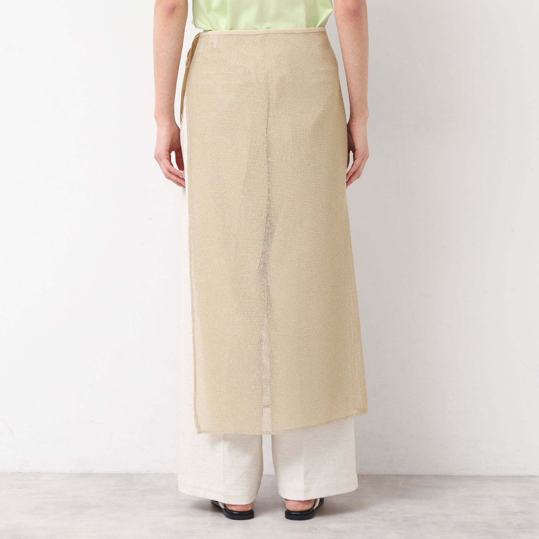 Dessin「【洗える】ラメ入りメッシュ巻きスカート」|スカート|