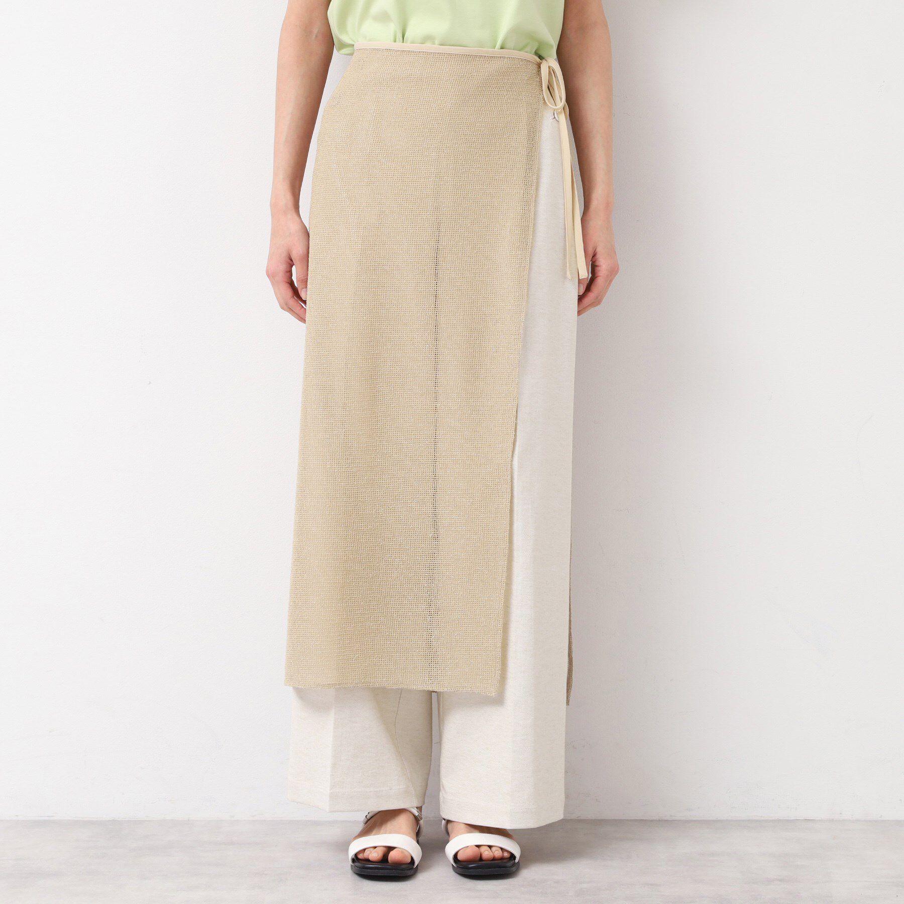 Dessin「【洗える】ラメ入りメッシュ巻きスカート」|スカート|