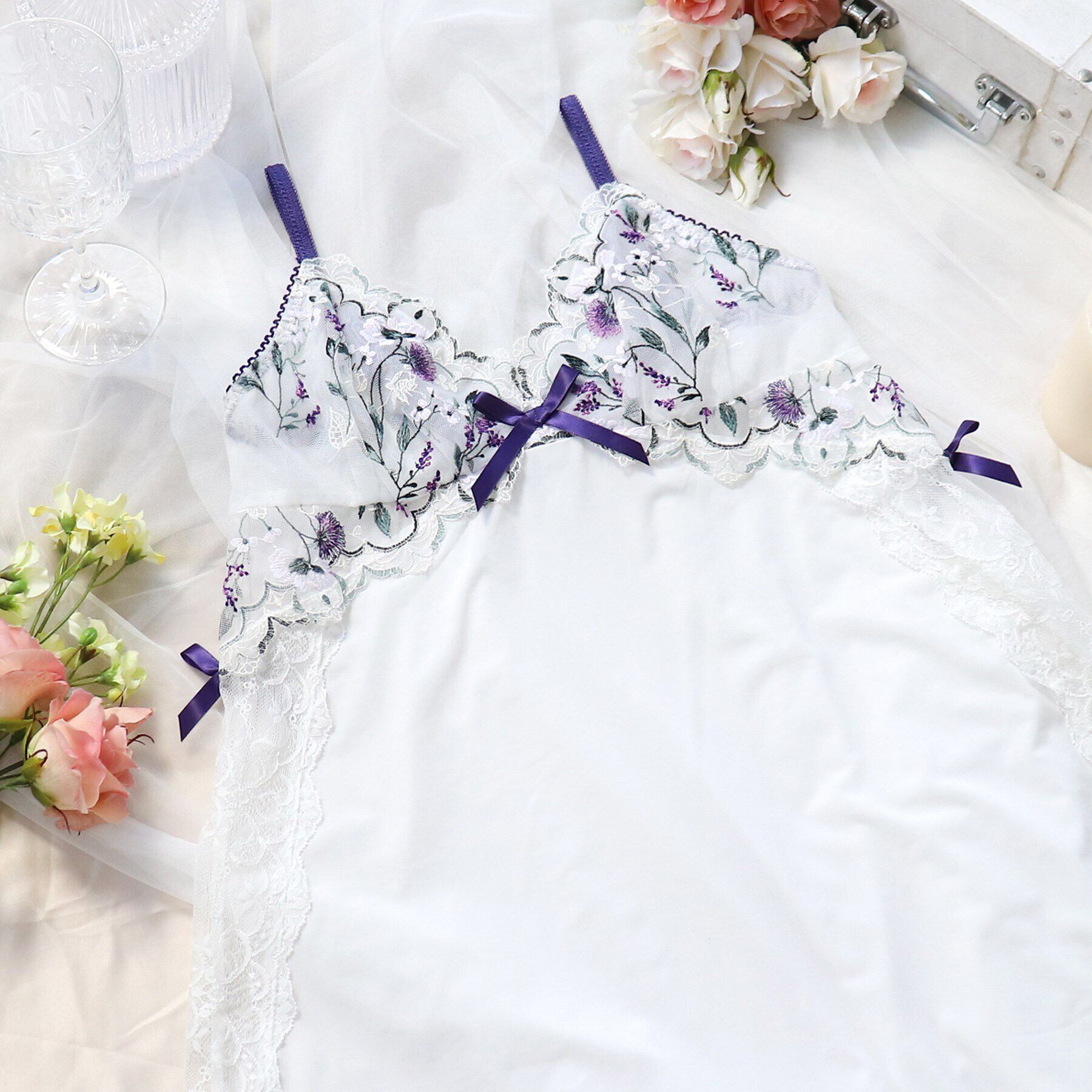 Risa Magli「アンジュ スリップ」|キャミソール|パープル(080)