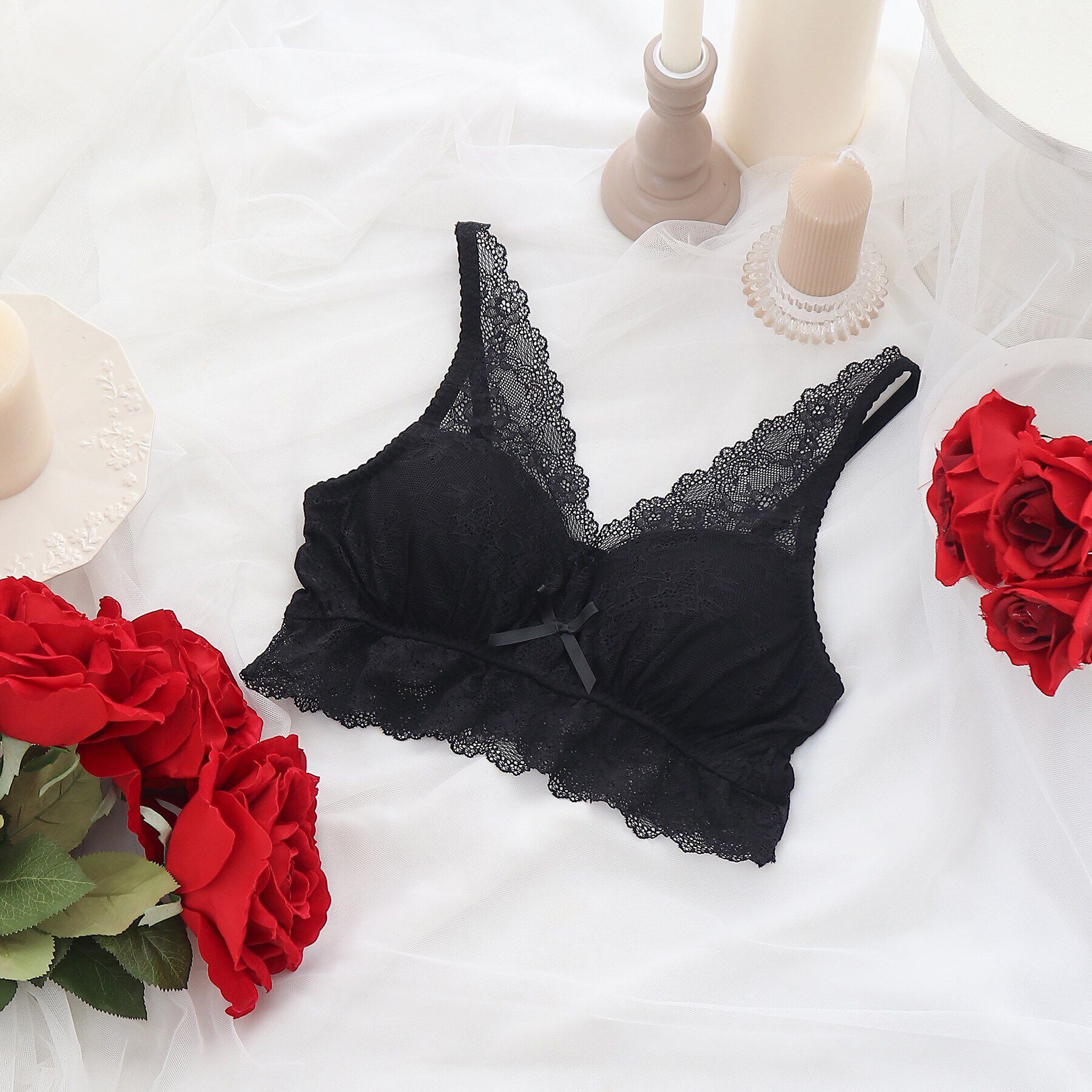 Risa Magli「◆アリアナ おやすみブラ」|インナー|ブラック(019)