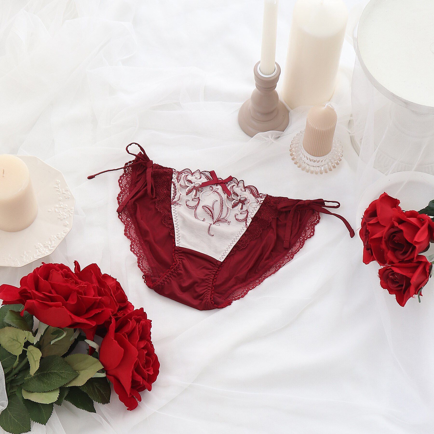 Risa Magli「アリアナ リボンショーツ」|インナー|ボルドー(064)