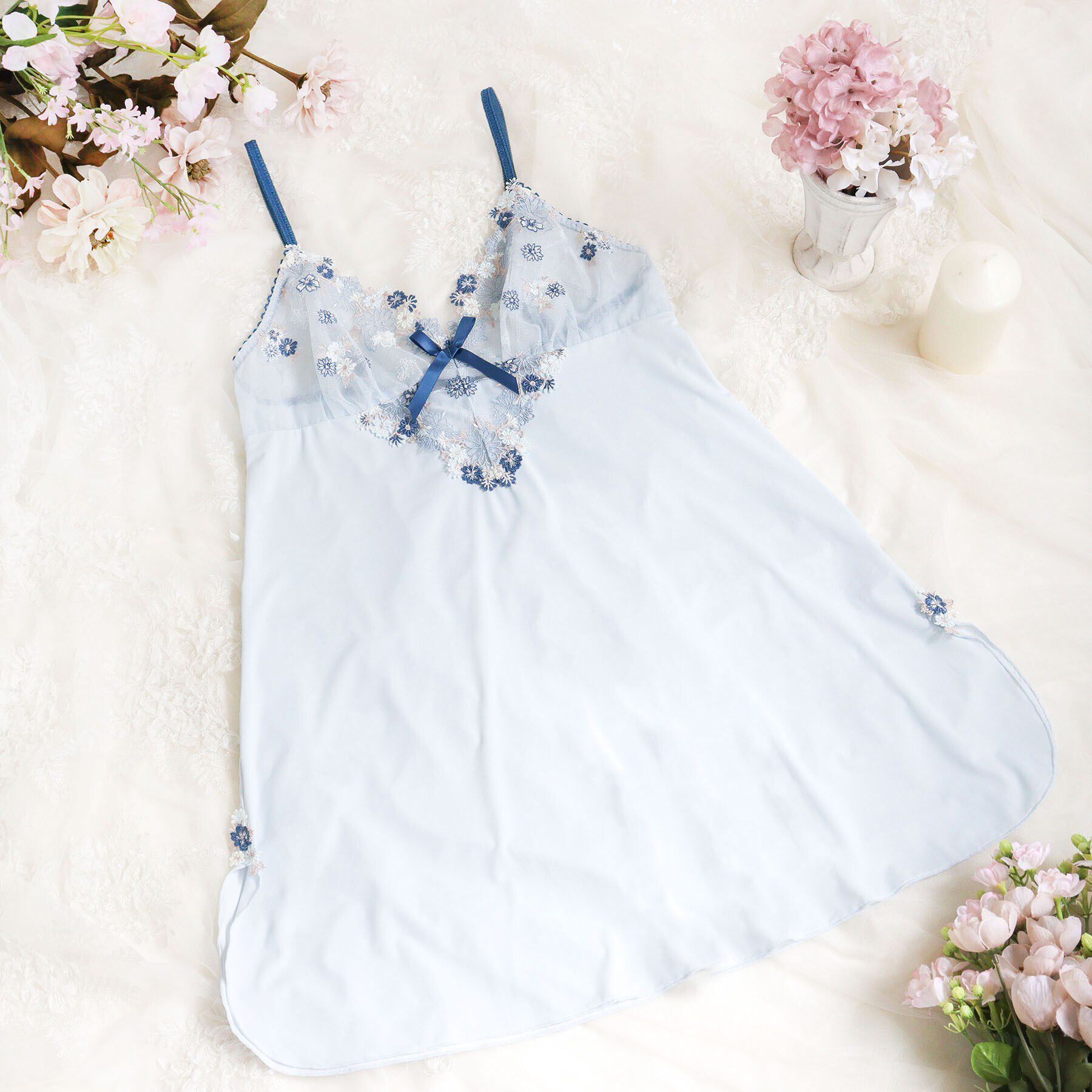 Risa Magli「アレッタ スリップ」|キャミソール|ブルー(092)