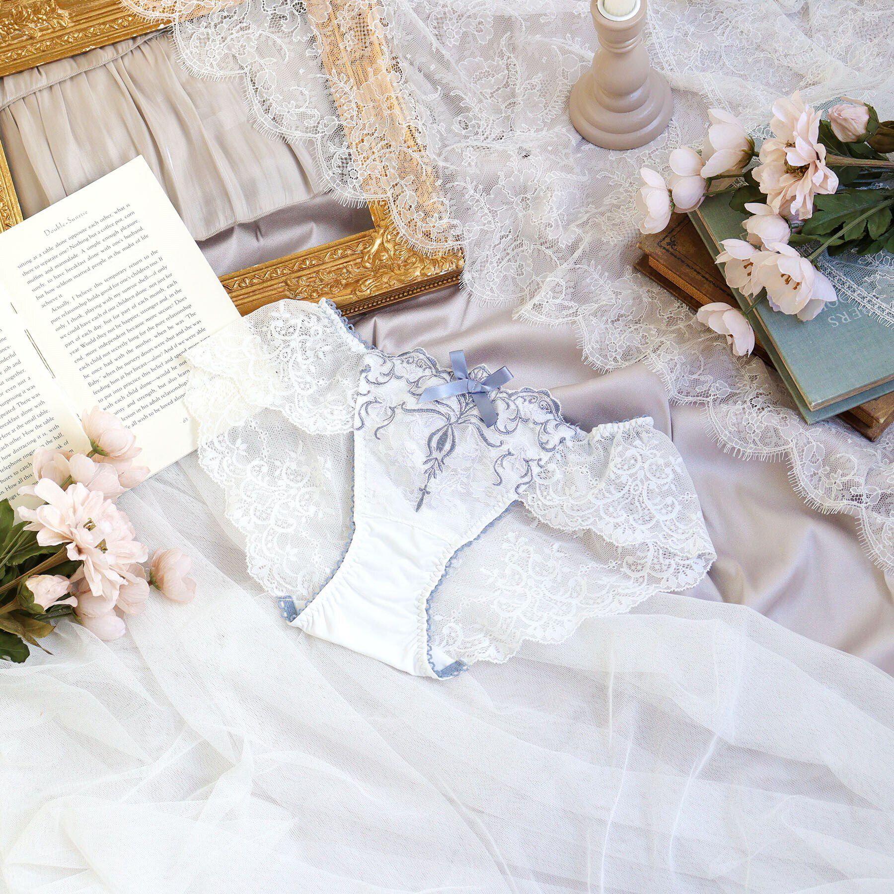 Risa Magli「ジュア レースショーツ」|インナー|ブルー(092)