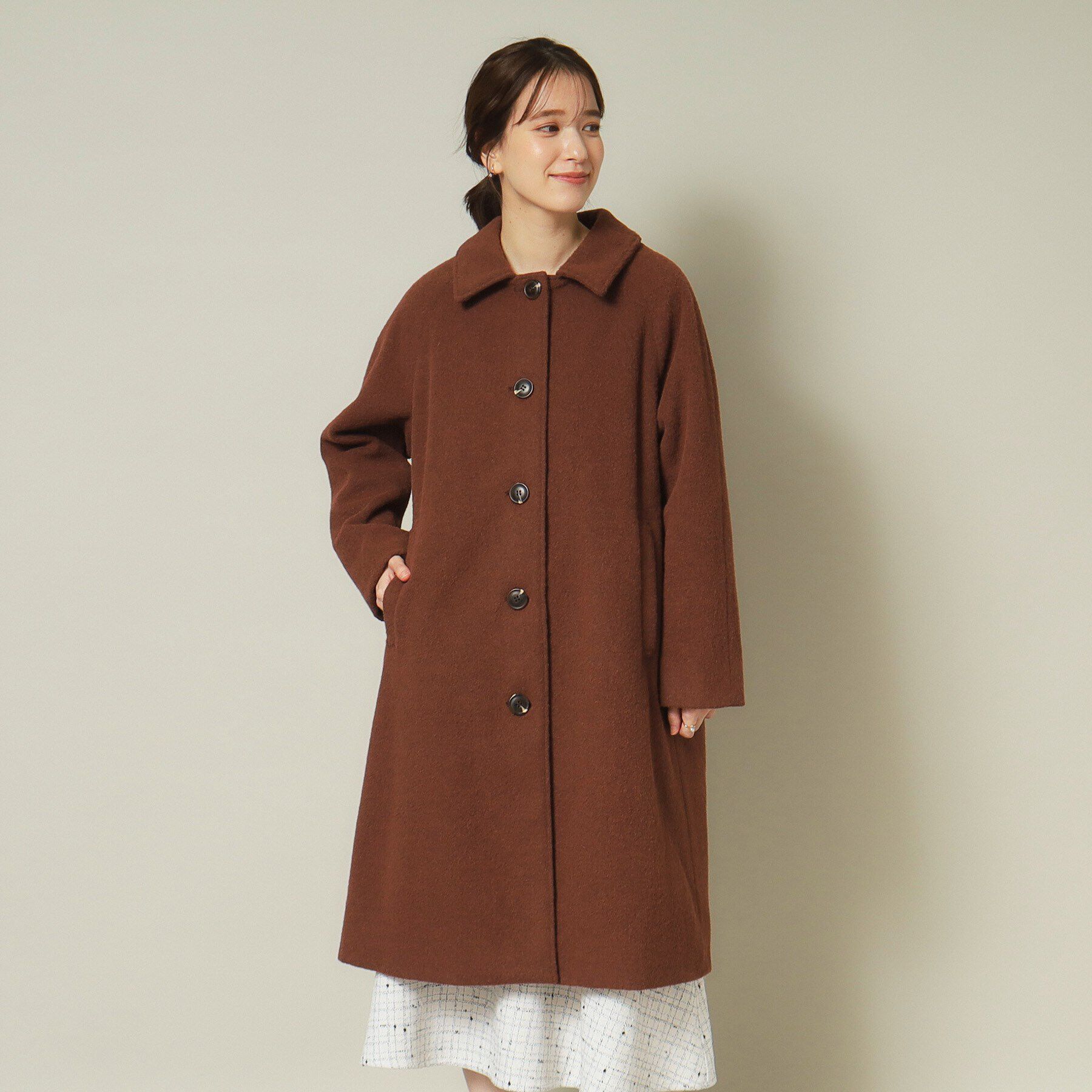 ITS&rsquo;DEMO「【腕周りゆったりで厚手ニットもOK】ステンカラーロングコート」|ステンカラーコート|