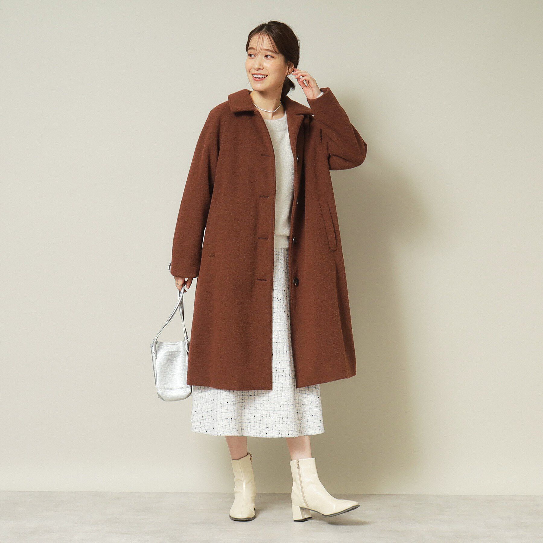 ITS&rsquo;DEMO「【腕周りゆったりで厚手ニットもOK】ステンカラーロングコート」|ステンカラーコート|