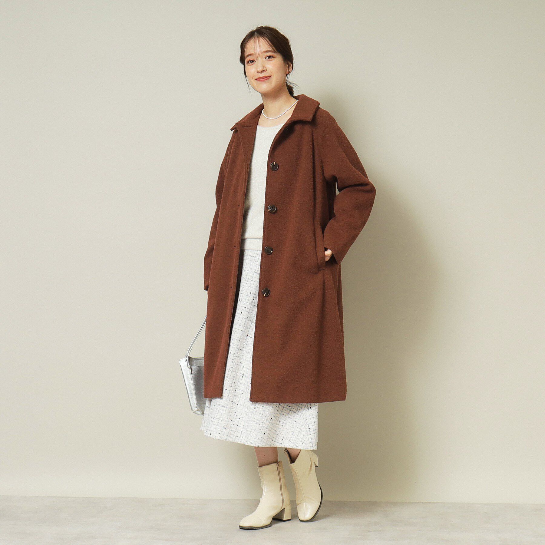 ITS&rsquo;DEMO「【腕周りゆったりで厚手ニットもOK】ステンカラーロングコート」|ステンカラーコート|