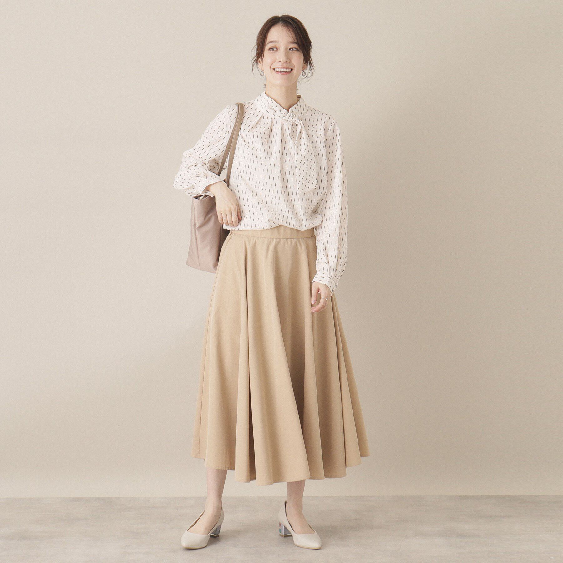 ITS&rsquo;DEMO「【通勤／手洗い可】幾何柄ボウタイブラウス」|シャツ・ブラウス|