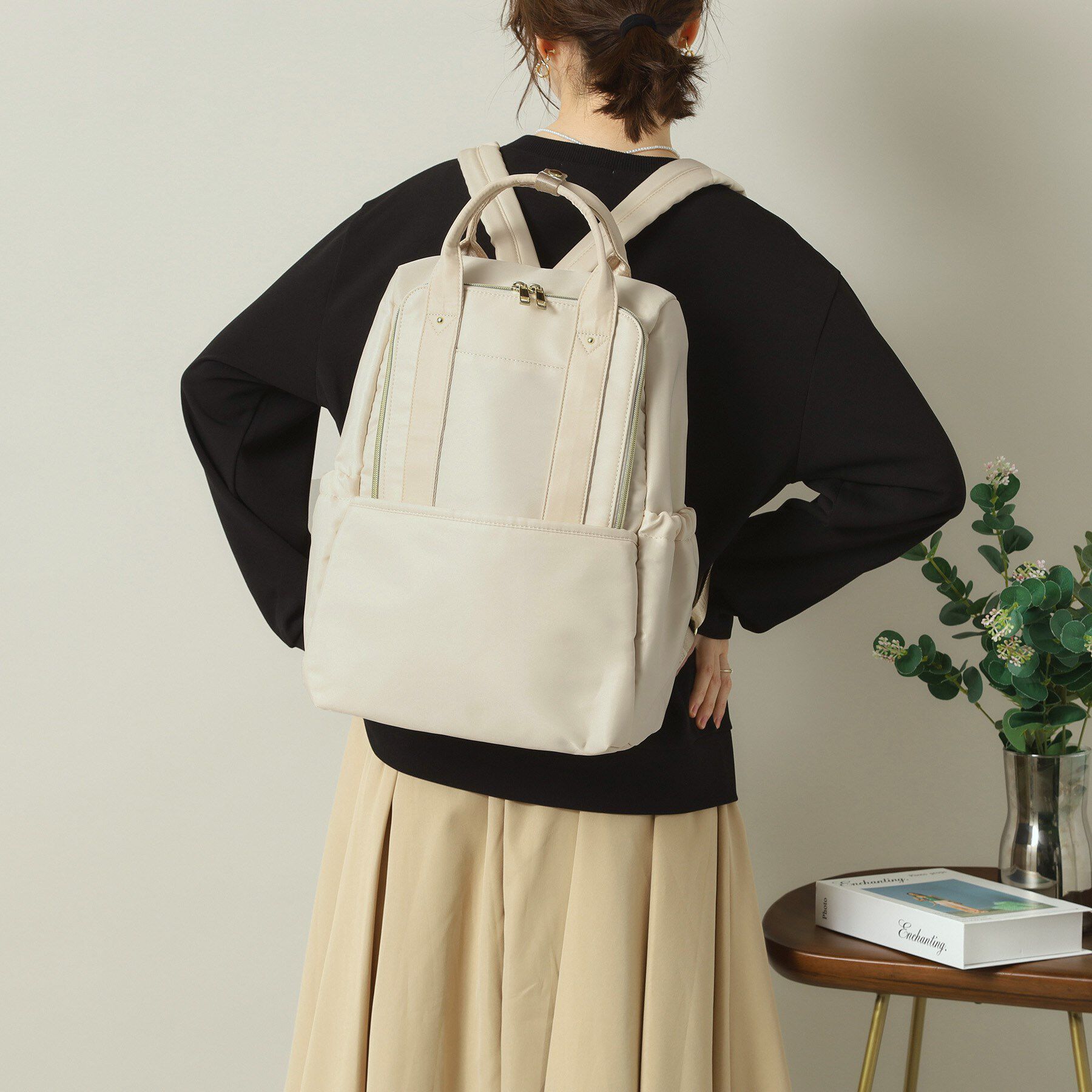 ITS&rsquo;DEMO「【旅行／キャリーオン／通勤】撥水10ポケリュック」|リュック|アイボリー(004)