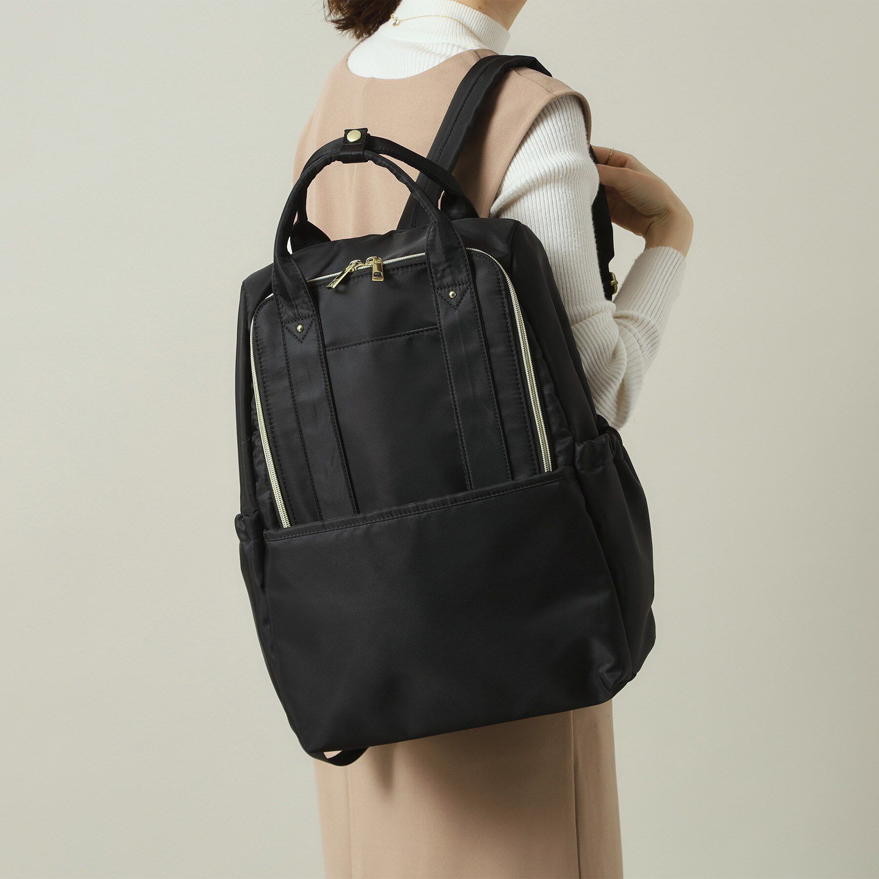 ITS&rsquo;DEMO「【旅行／キャリーオン／通勤】撥水10ポケリュック」|リュック|ブラック(019)