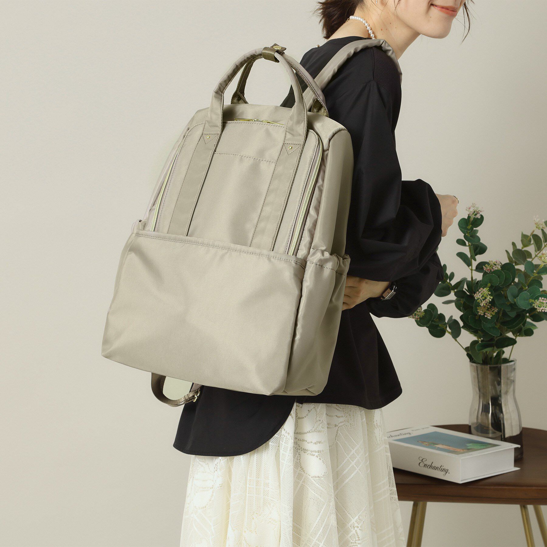 ITS&rsquo;DEMO「【旅行／キャリーオン／通勤】撥水10ポケリュック」|リュック|グレージュ(050)