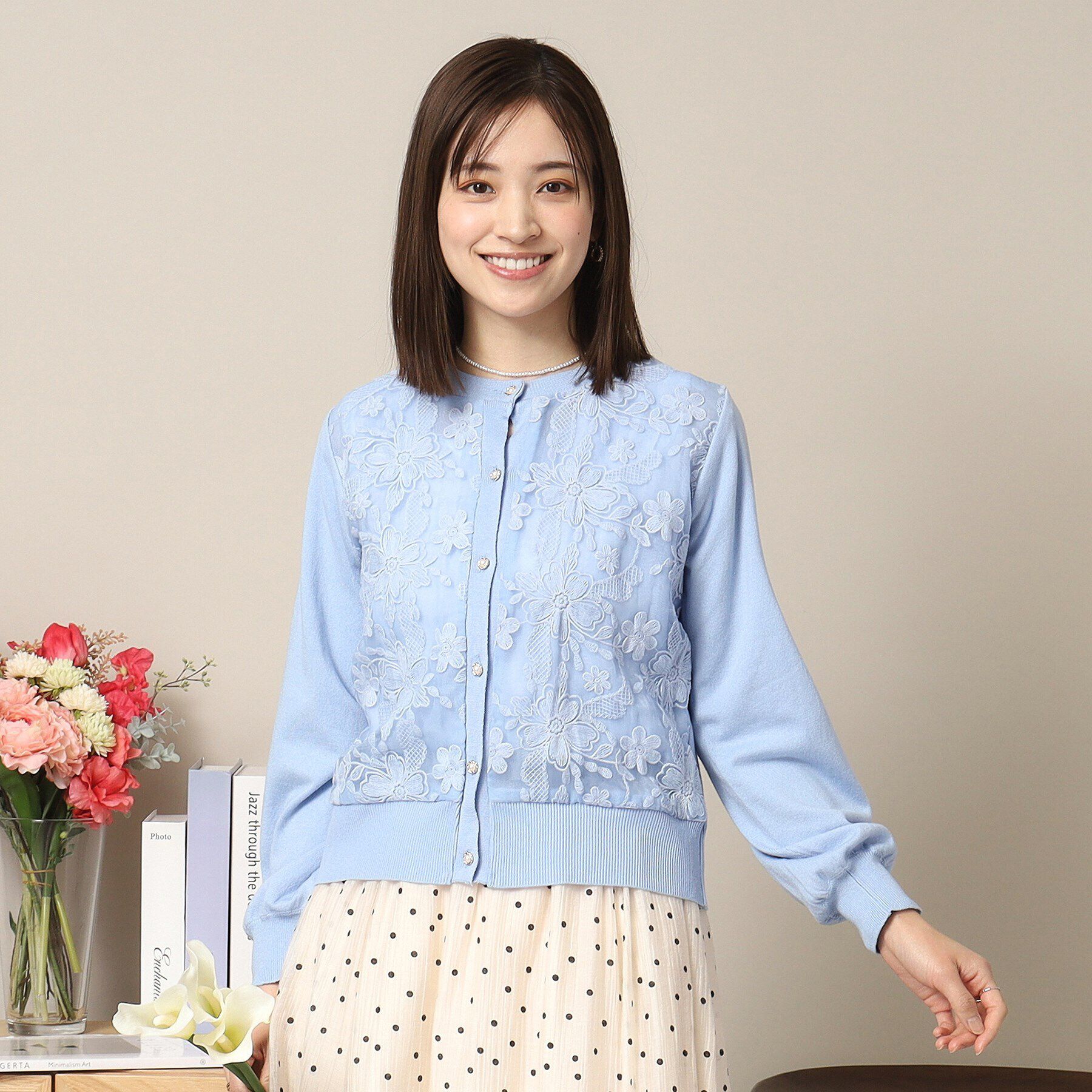 ITS&rsquo;DEMO「【通勤／手洗い可】レースニットカーディガン」|カーディガン|