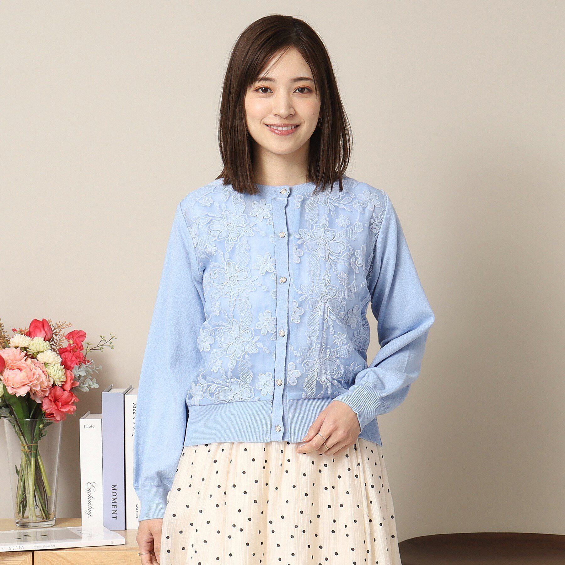 ITS&rsquo;DEMO「【通勤／手洗い可】レースニットカーディガン」|カーディガン|