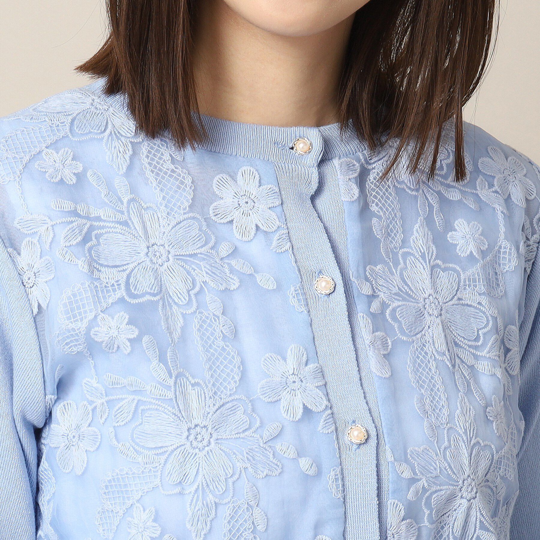 ITS&rsquo;DEMO「【通勤／手洗い可】レースニットカーディガン」|カーディガン|