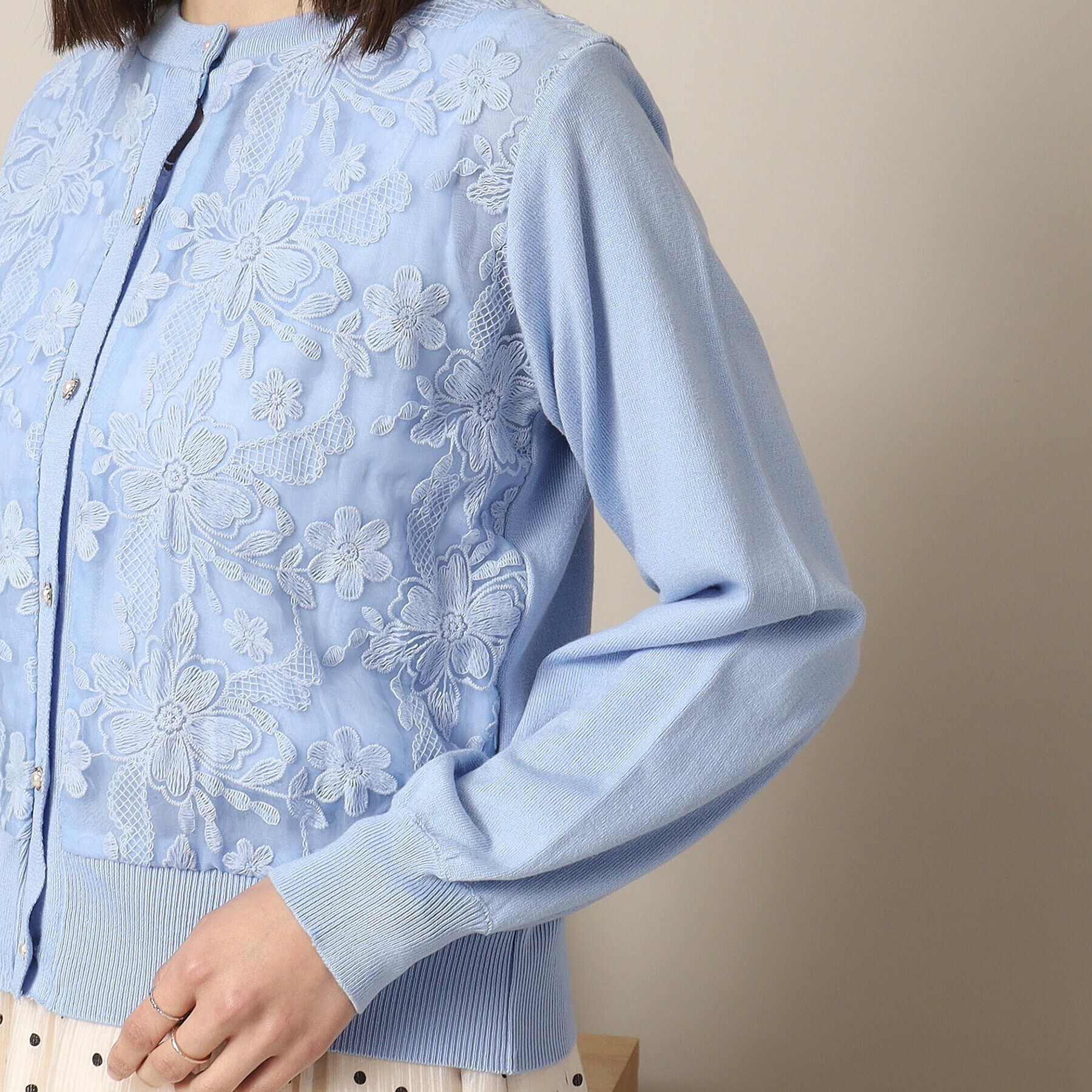 ITS&rsquo;DEMO「【通勤／手洗い可】レースニットカーディガン」|カーディガン|