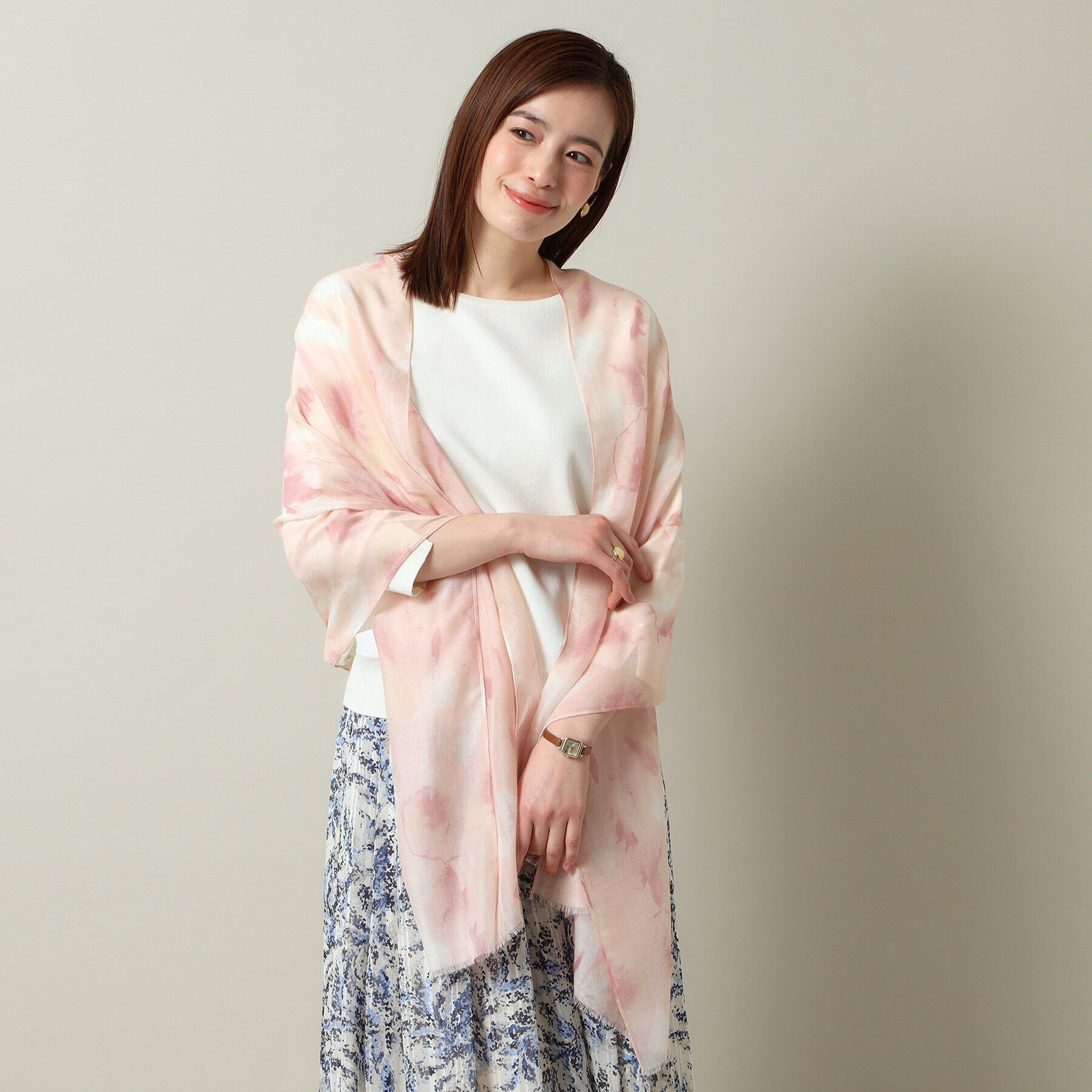 ITS&rsquo;DEMO「【洗濯可】フラワーデザインストール」|ストール|