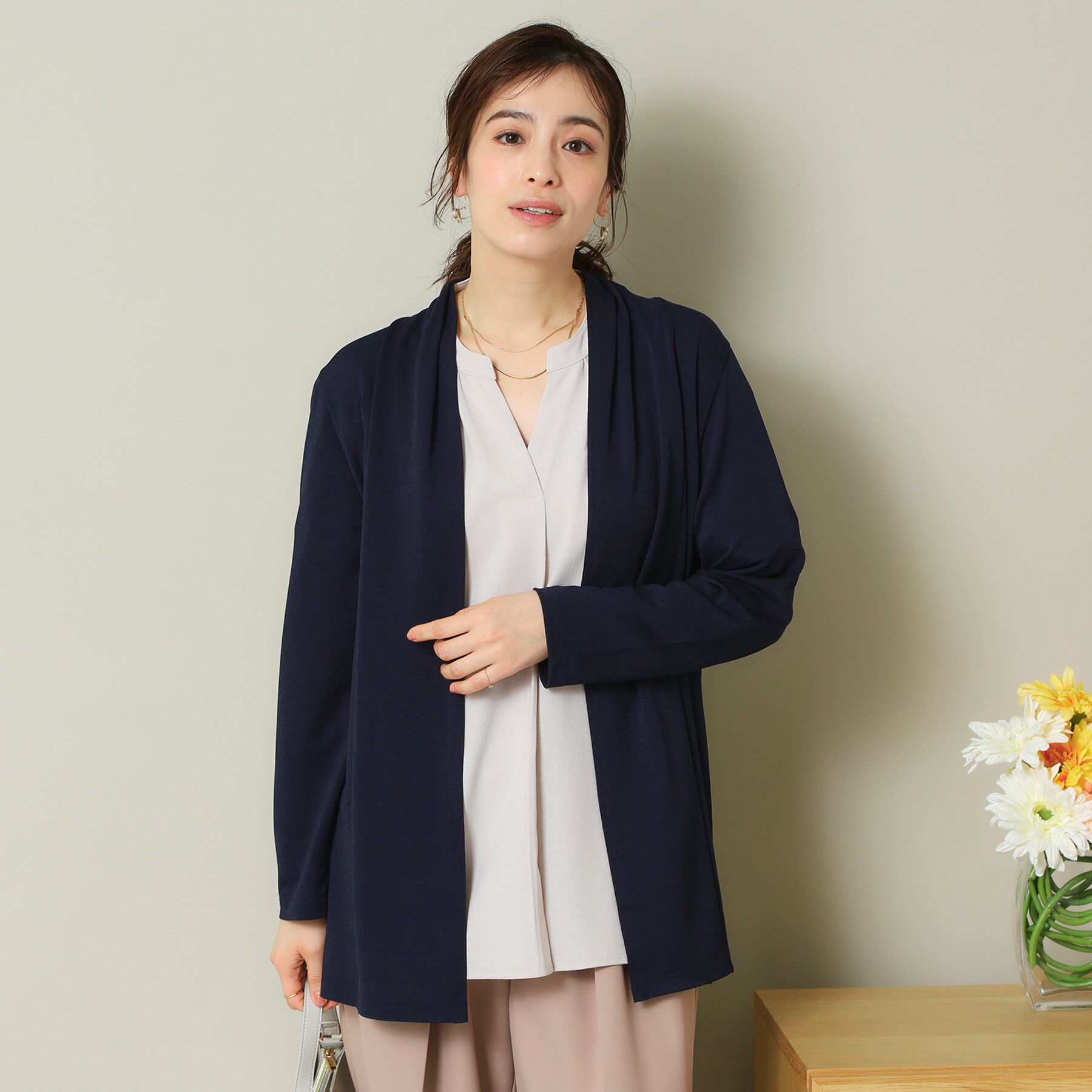 ITS&rsquo;DEMO「【UVカット／手洗い可】 着流しカーディガン」|カーディガン|ネイビー(094)