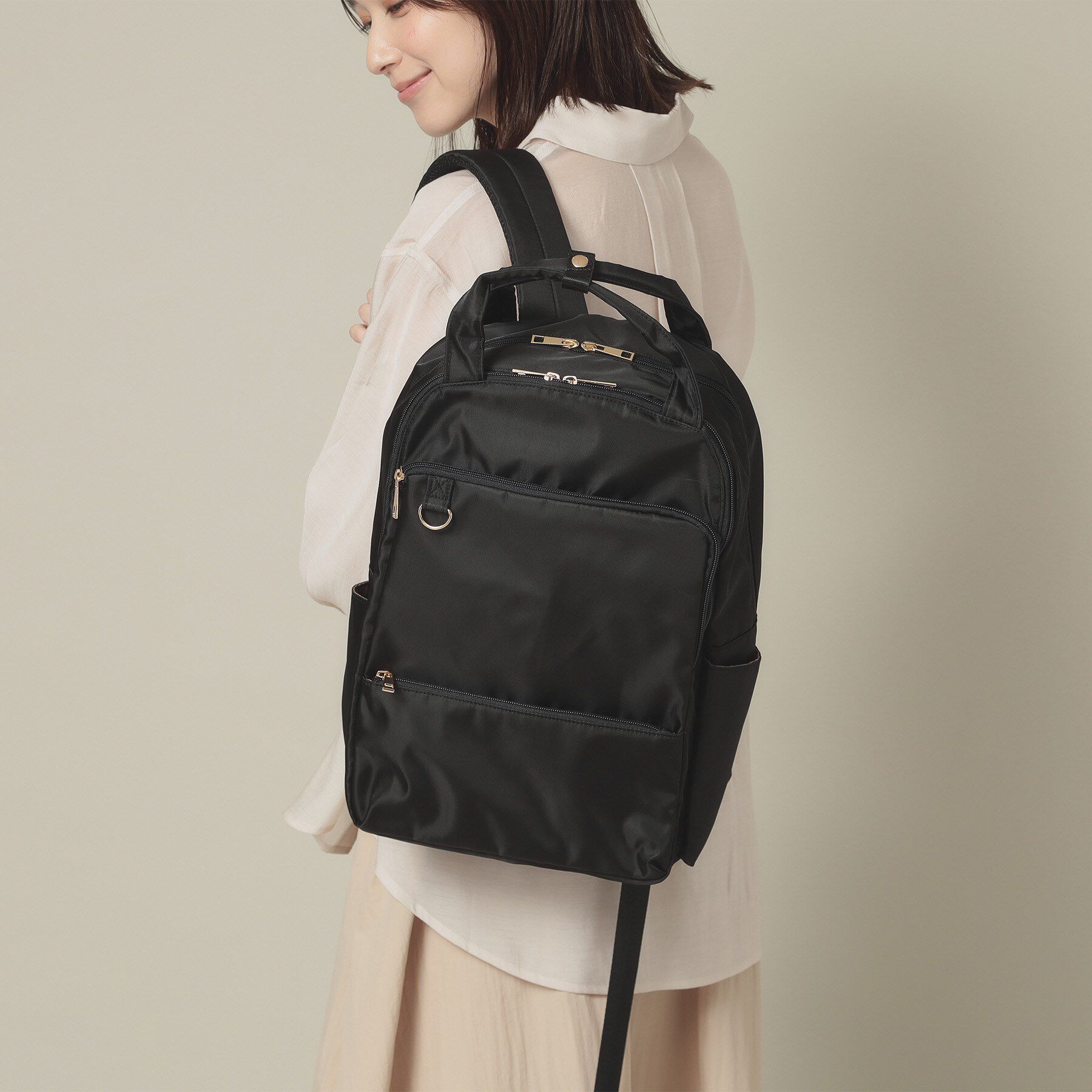 ITS&rsquo;DEMO「【旅行／通勤／マザーズバッグ】ツイル11ポケットリュック」|リュック|ブラック(019)