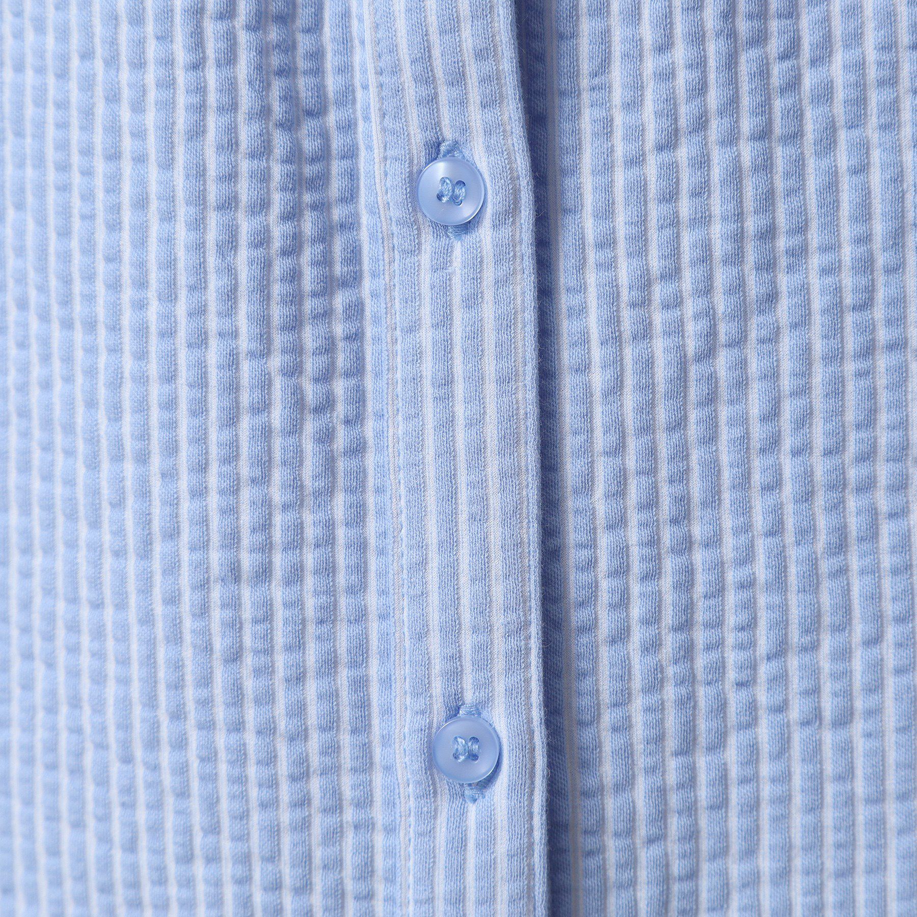 ITS&rsquo;DEMO「【洗濯機OK／洗濯後しわになりにくい】カットサッカー前開きプルオーバー」|シャツ・ブラウス|