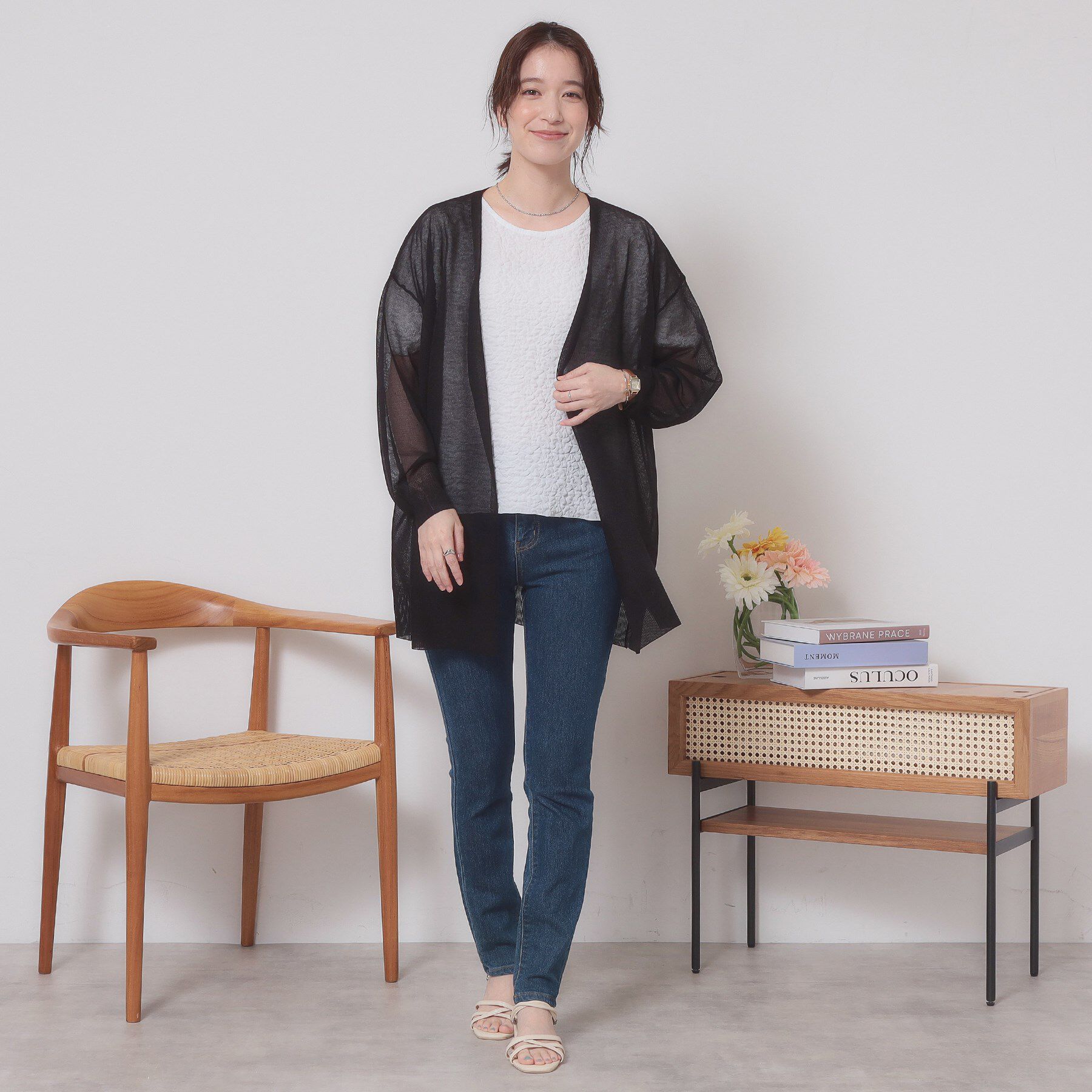 ITS&rsquo;DEMO「【定番人気／手洗い可】ラメ着流しカーデ」|カーディガン|