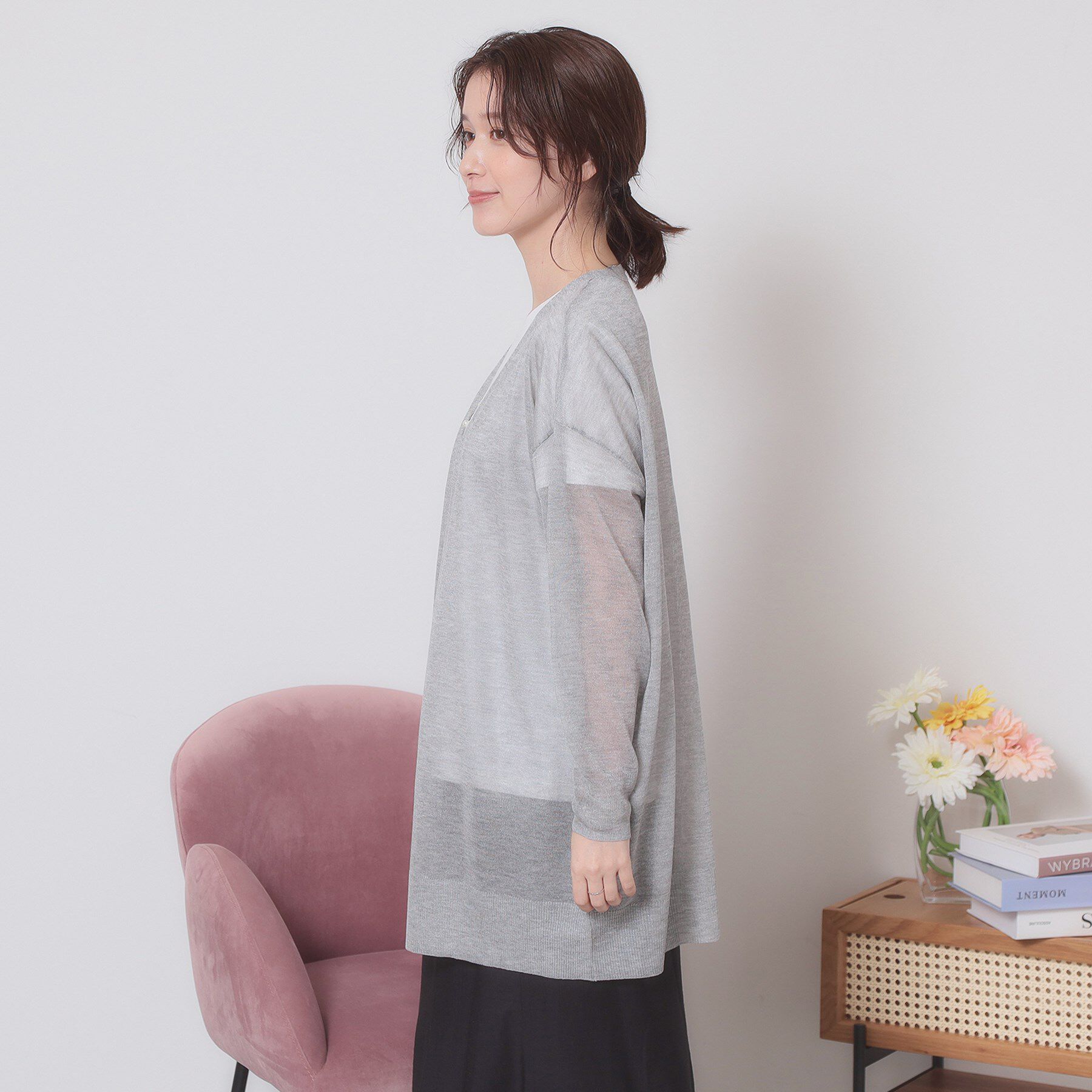 ITS&rsquo;DEMO「【定番人気／手洗い可】ラメ着流しカーデ」|カーディガン|