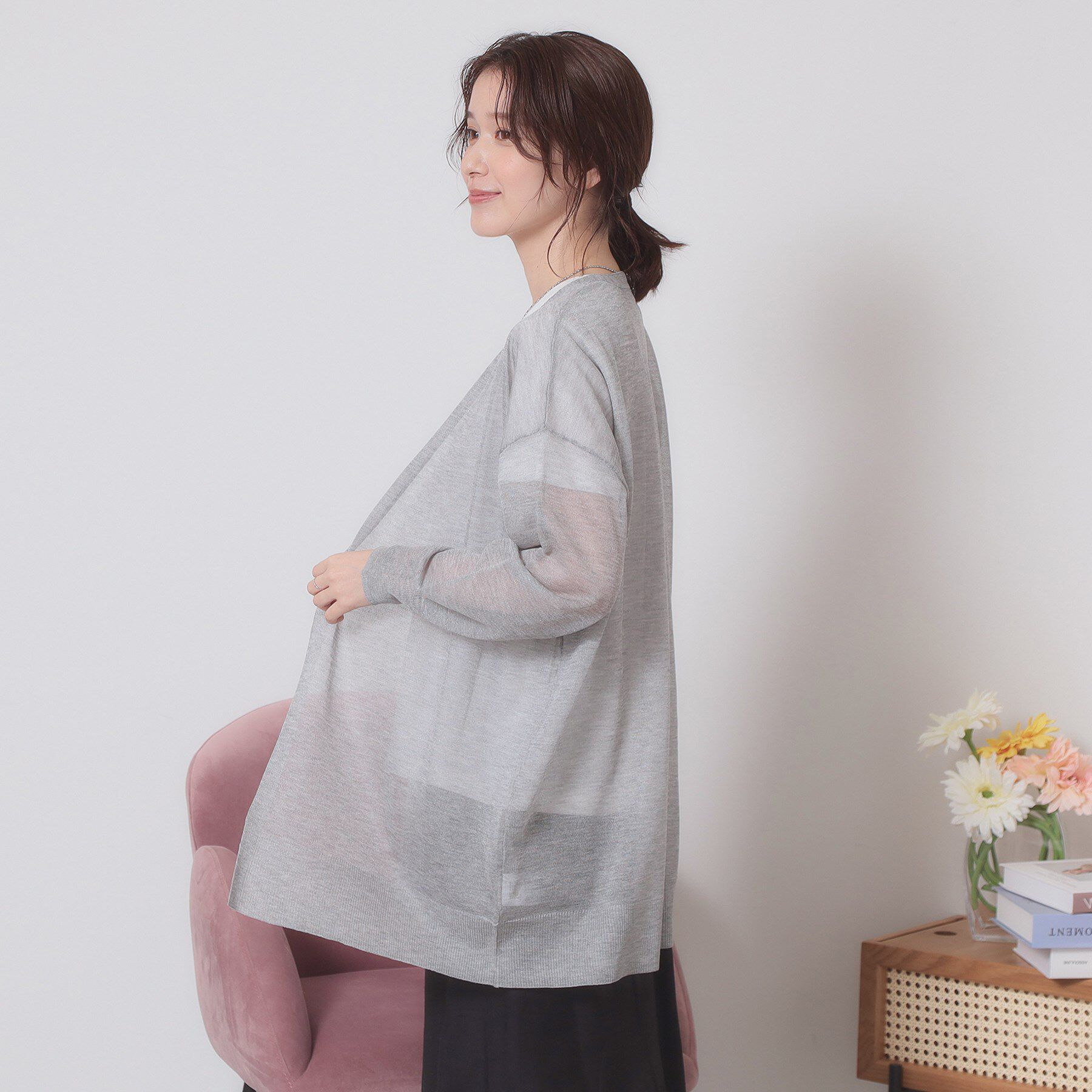 ITS&rsquo;DEMO「【定番人気／手洗い可】ラメ着流しカーデ」|カーディガン|