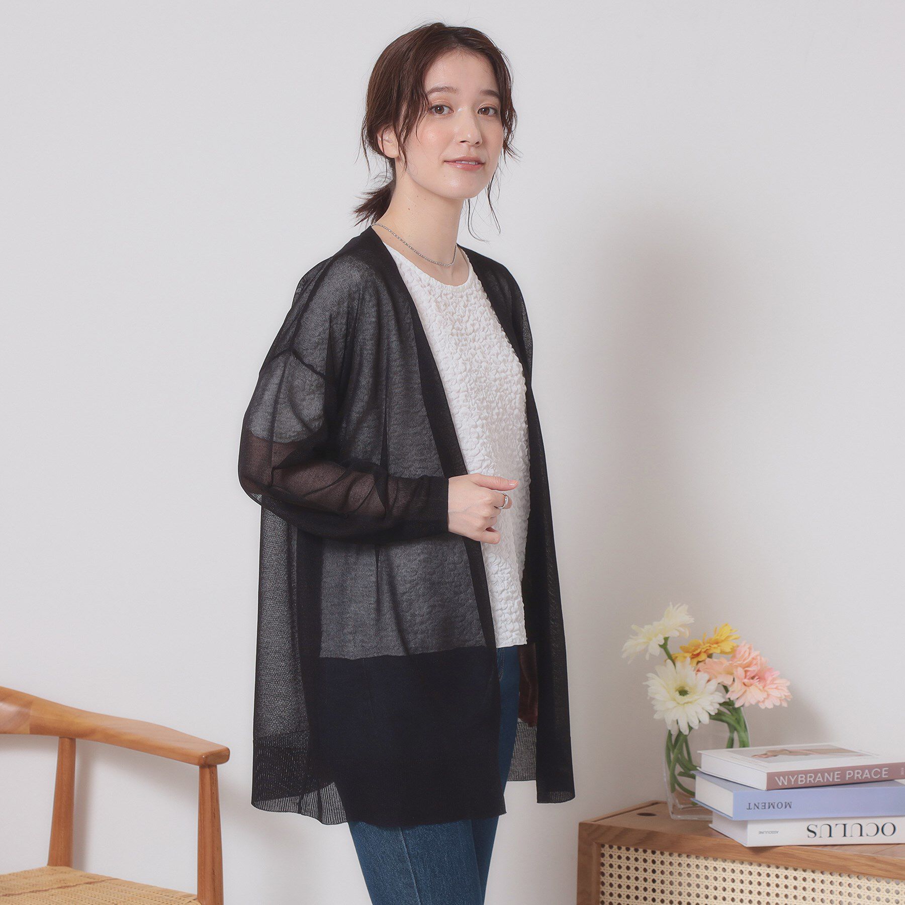 ITS&rsquo;DEMO「【定番人気／手洗い可】ラメ着流しカーデ」|カーディガン|