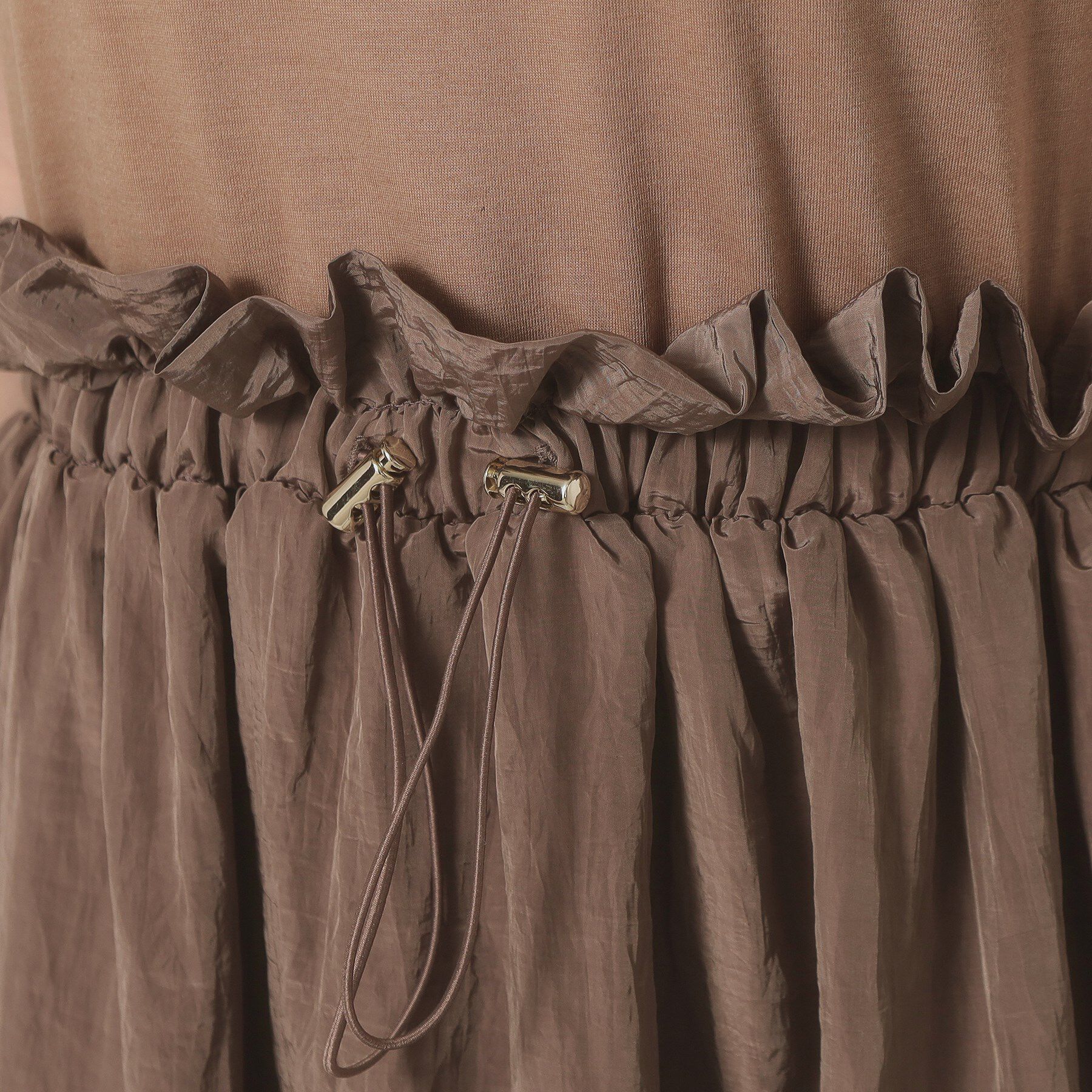 ITS&rsquo;DEMO「【ウエストゴム／洗濯機OK】異素材コンビワンピース」|ワンピース|