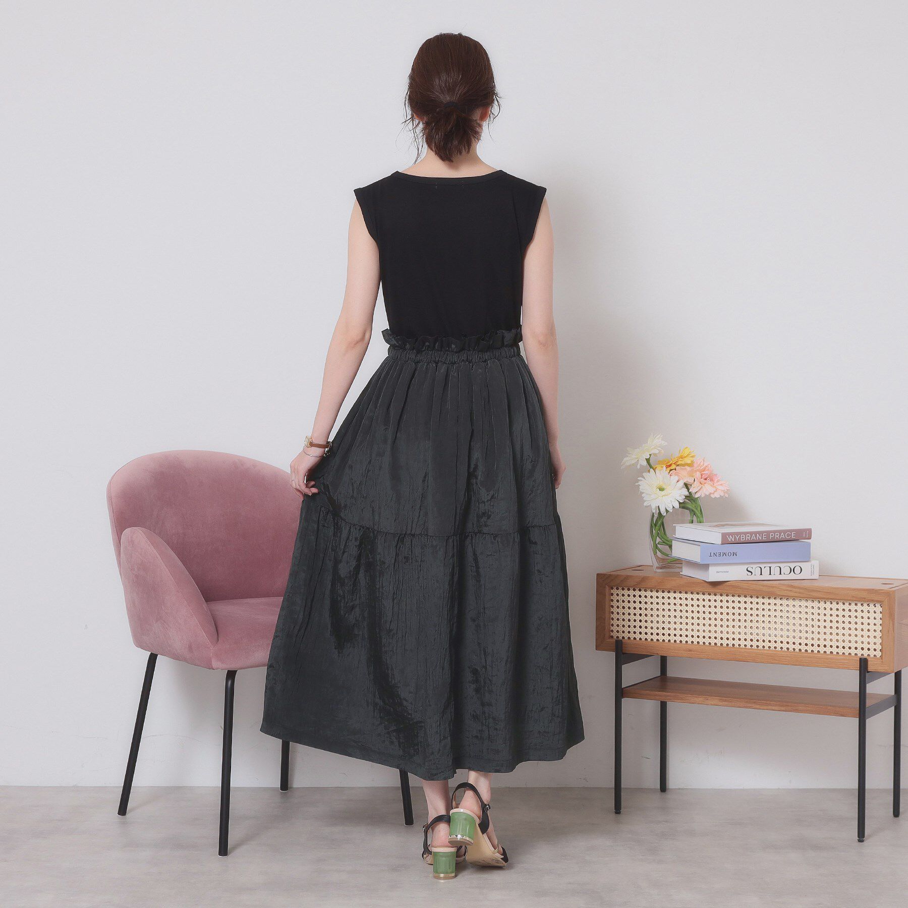 ITS&rsquo;DEMO「【ウエストゴム／洗濯機OK】異素材コンビワンピース」|ワンピース|