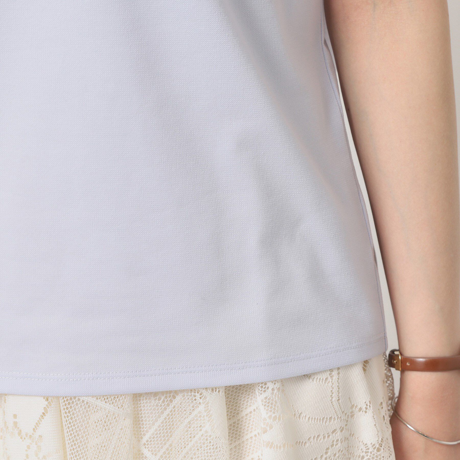 ITS&rsquo;DEMO「【吸水速乾／手洗い可／洗濯後しわになりにくい】カットミラノフロントレーストップス」|Tシャツ・カットソー|