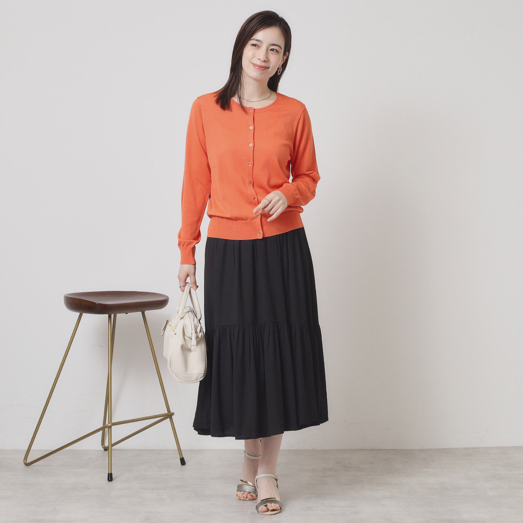 ITS&rsquo;DEMO「【ウエストゴム／手洗い可】強撚スラブスカート」|スカート|