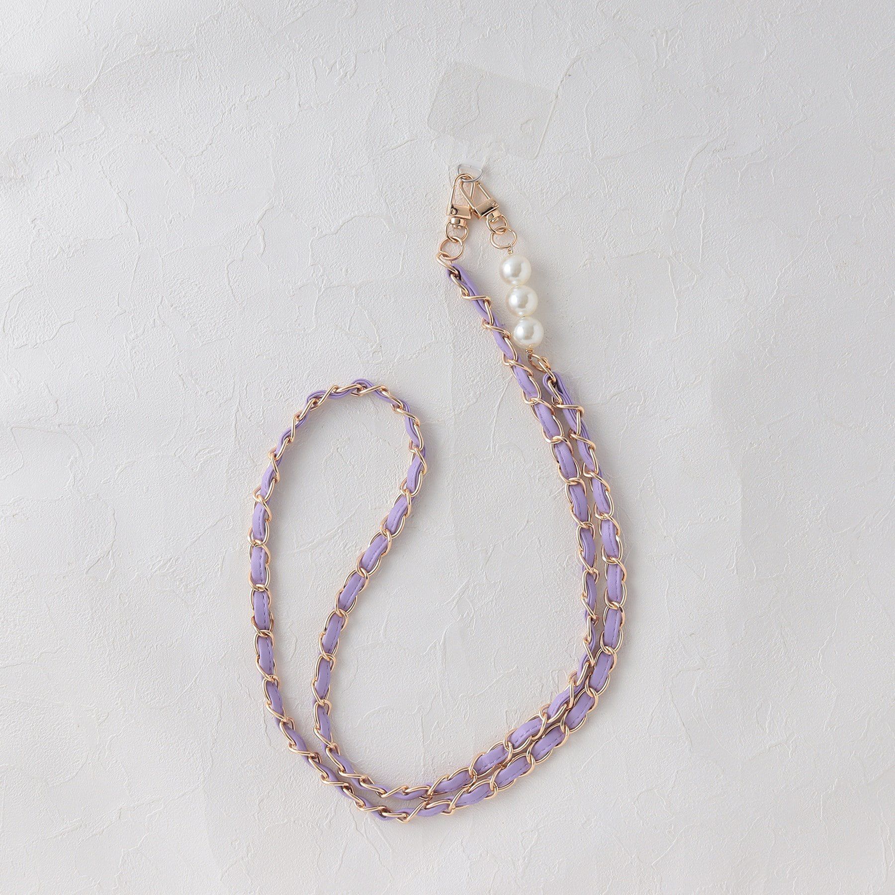 Grandedge「パール調レザーチェーンスマホショルダー」|ストラップ|