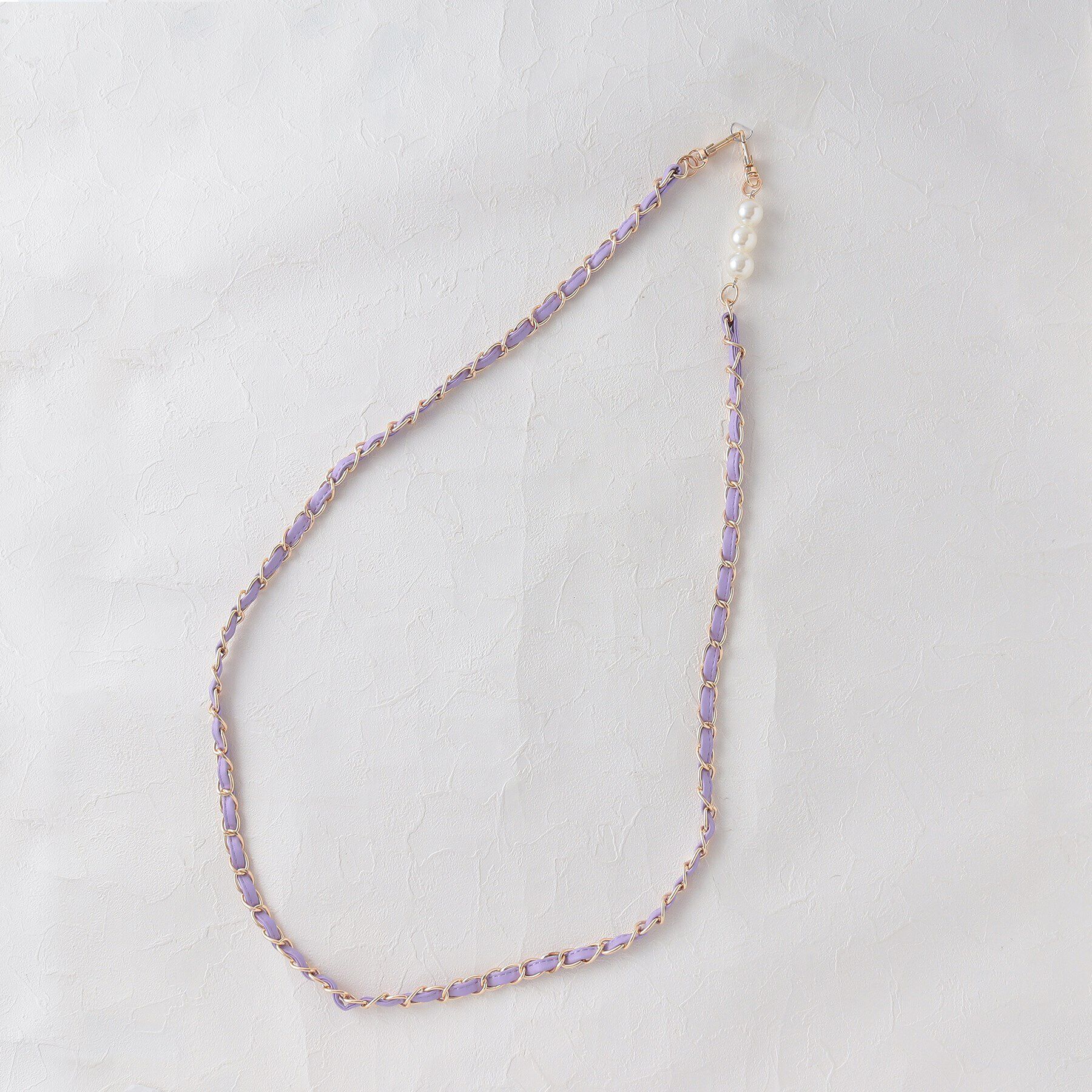 Grandedge「パール調レザーチェーンスマホショルダー」|ストラップ|