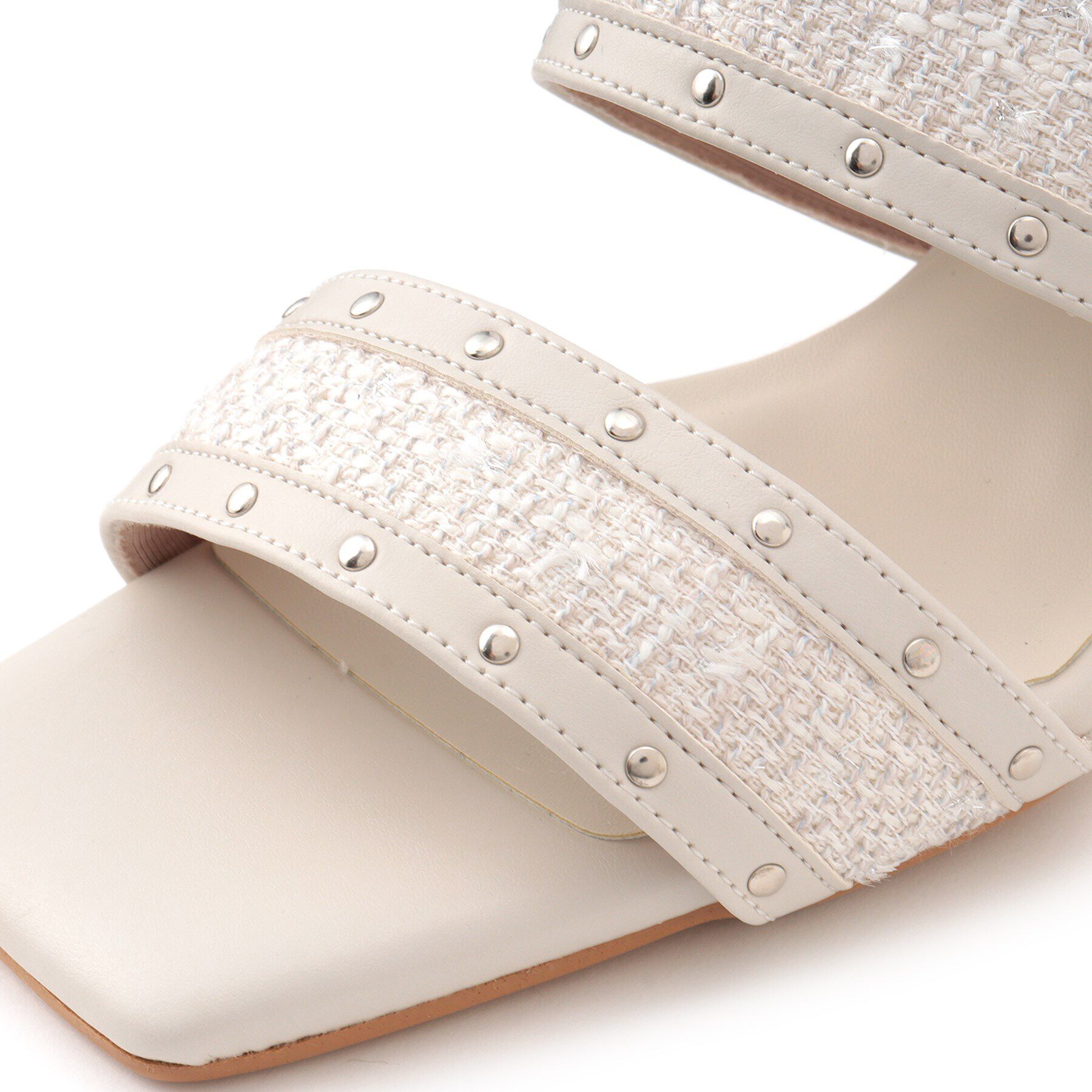 ESPERANZA「ツイードカシメスタッズミュールサンダル」|サンダル|