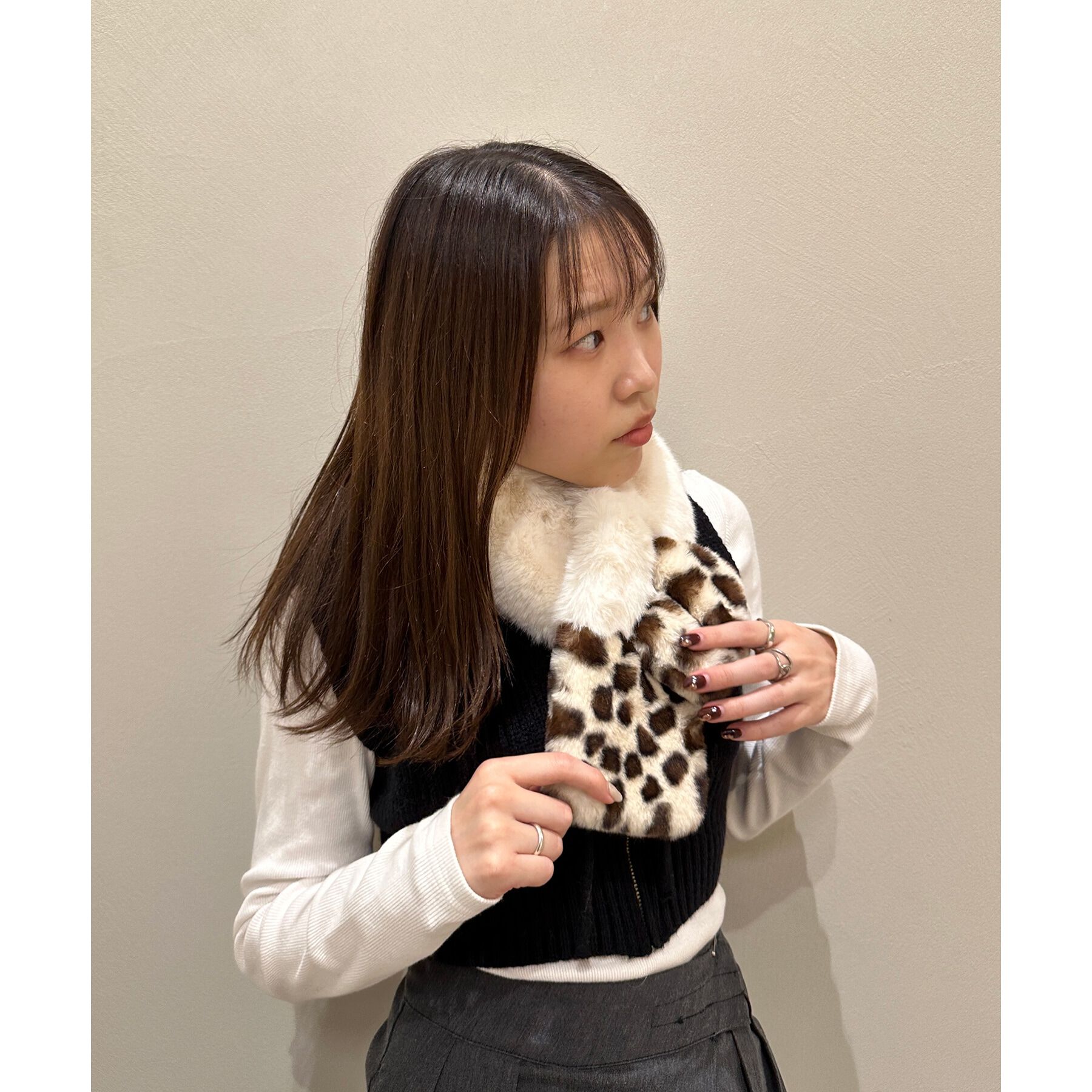 Ober Tashe「レオパードティペット」|ストール|