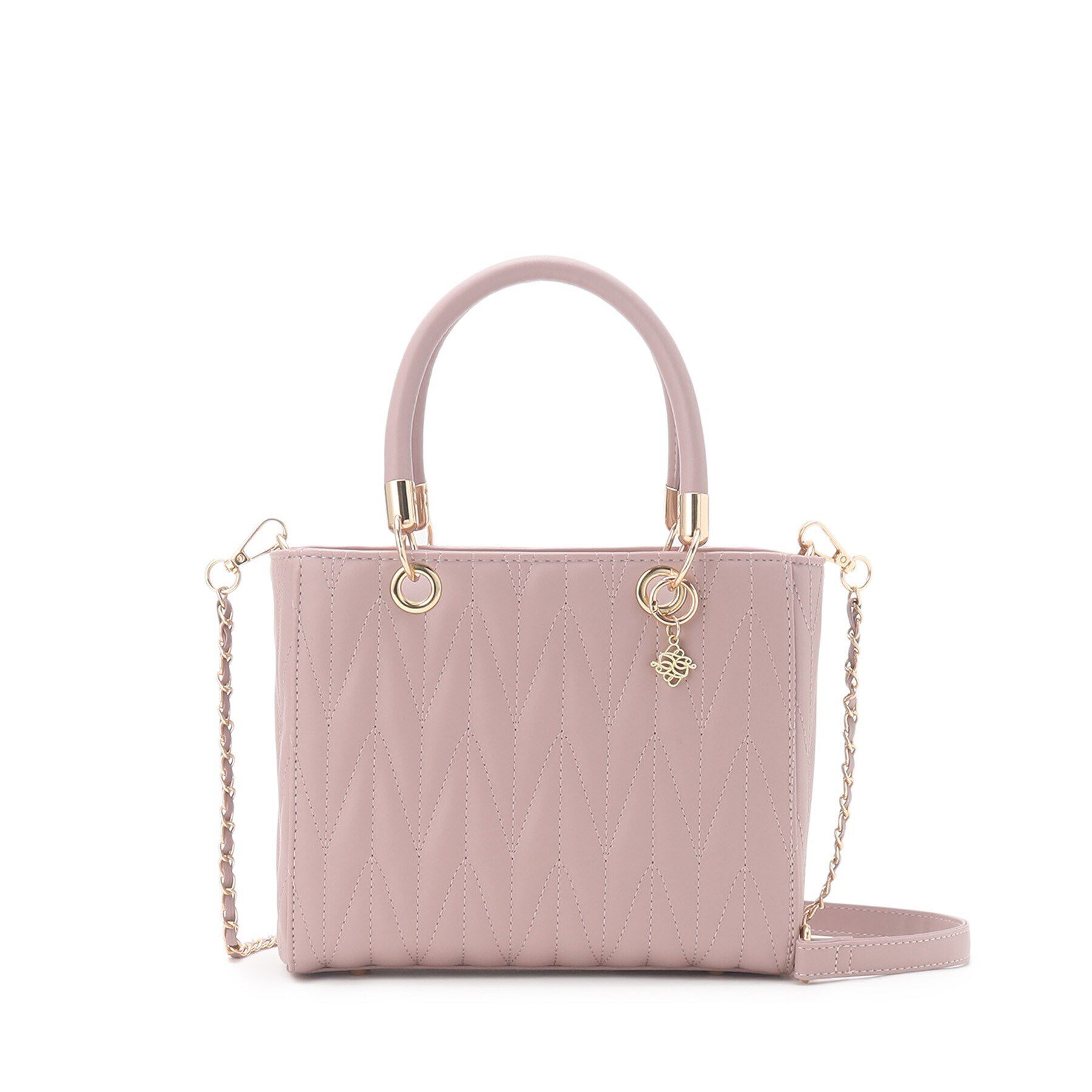 Ober Tashe「チャーム付きキルティング2WAYバッグ」|ハンドバッグ|