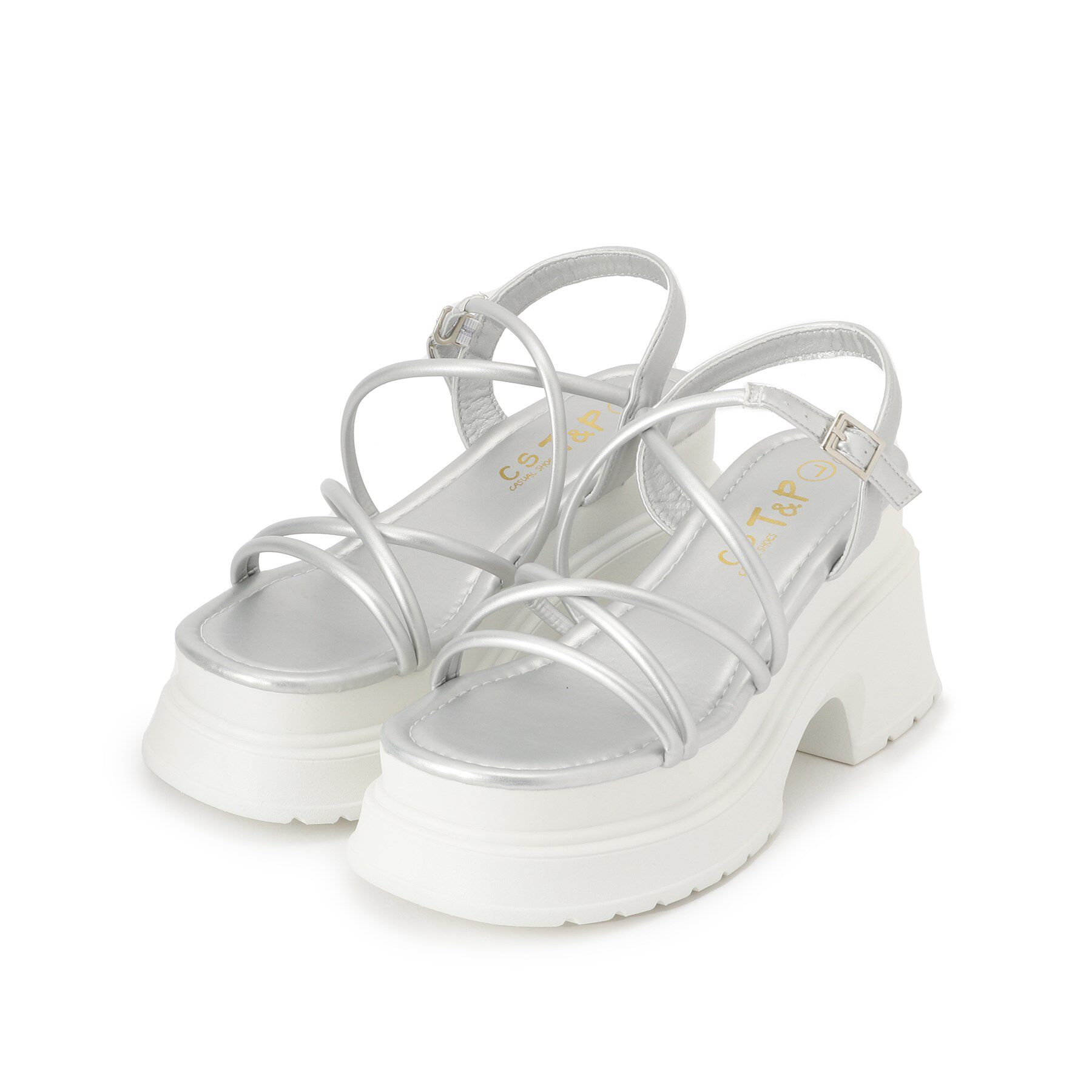 csT&P「クロスサンダル」|サンダル|シルバー(006)