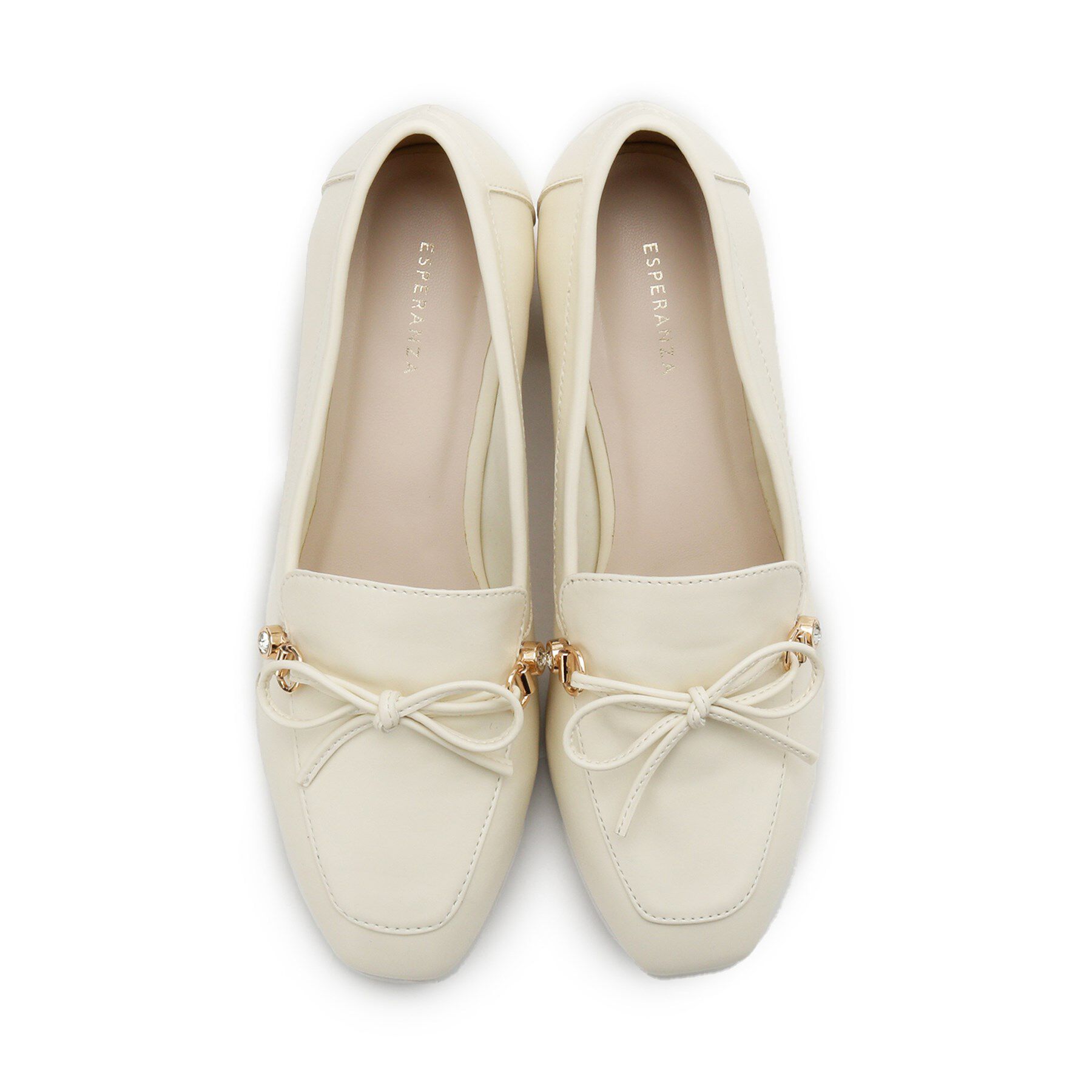 ESPERANZA「ビジュー付リボンローファー」|パンプス|