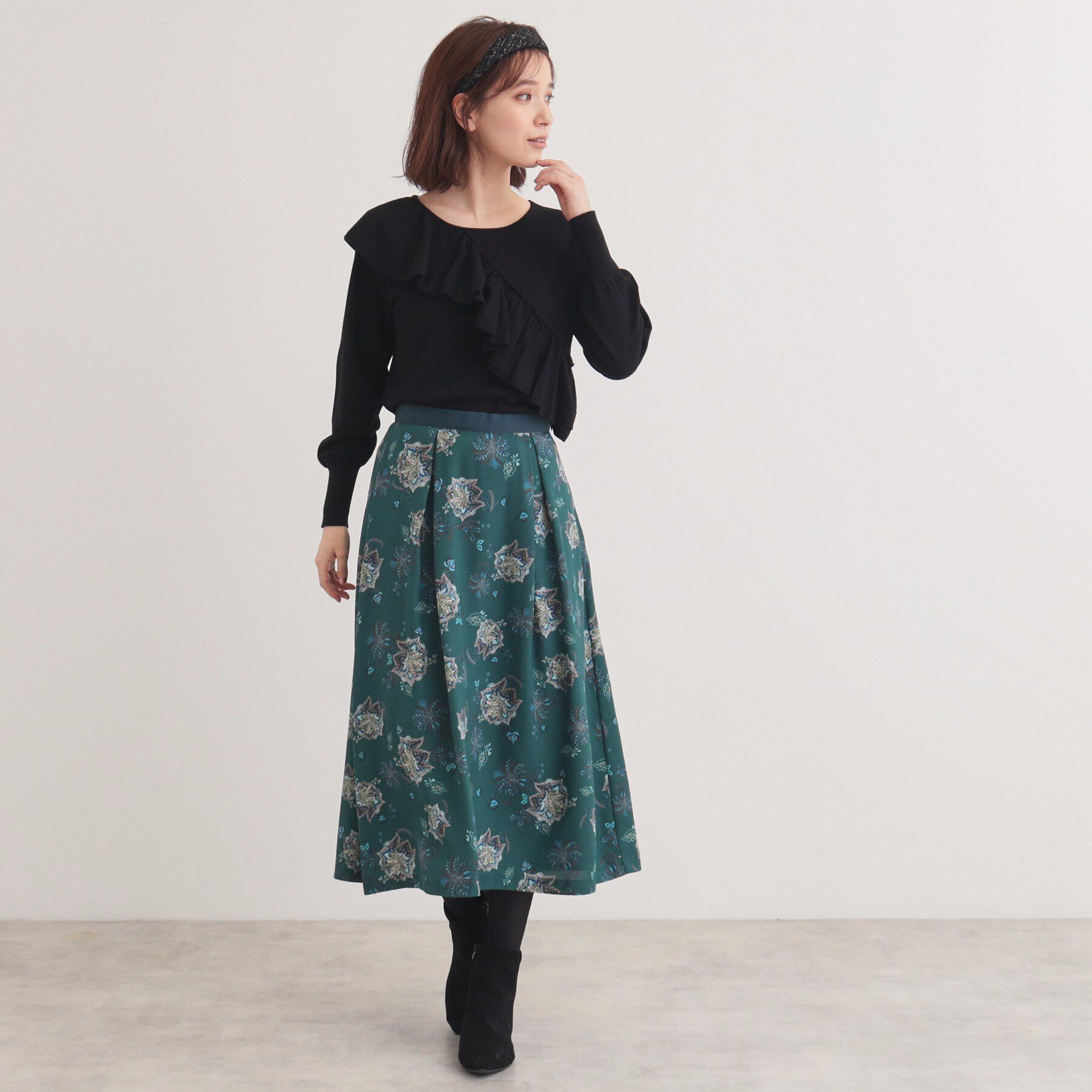 SunaUna「【6色展開／大人フェミニン】アシメフリルニット」|ニット・セーター|