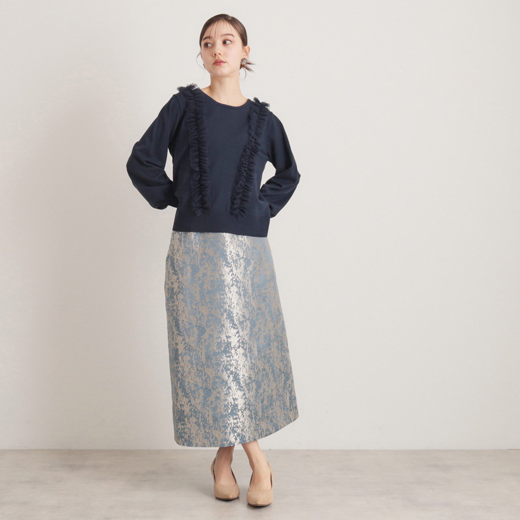 SunaUna「【トレンド/大人フェミニン】前後チュールニット」|ニット・セーター|