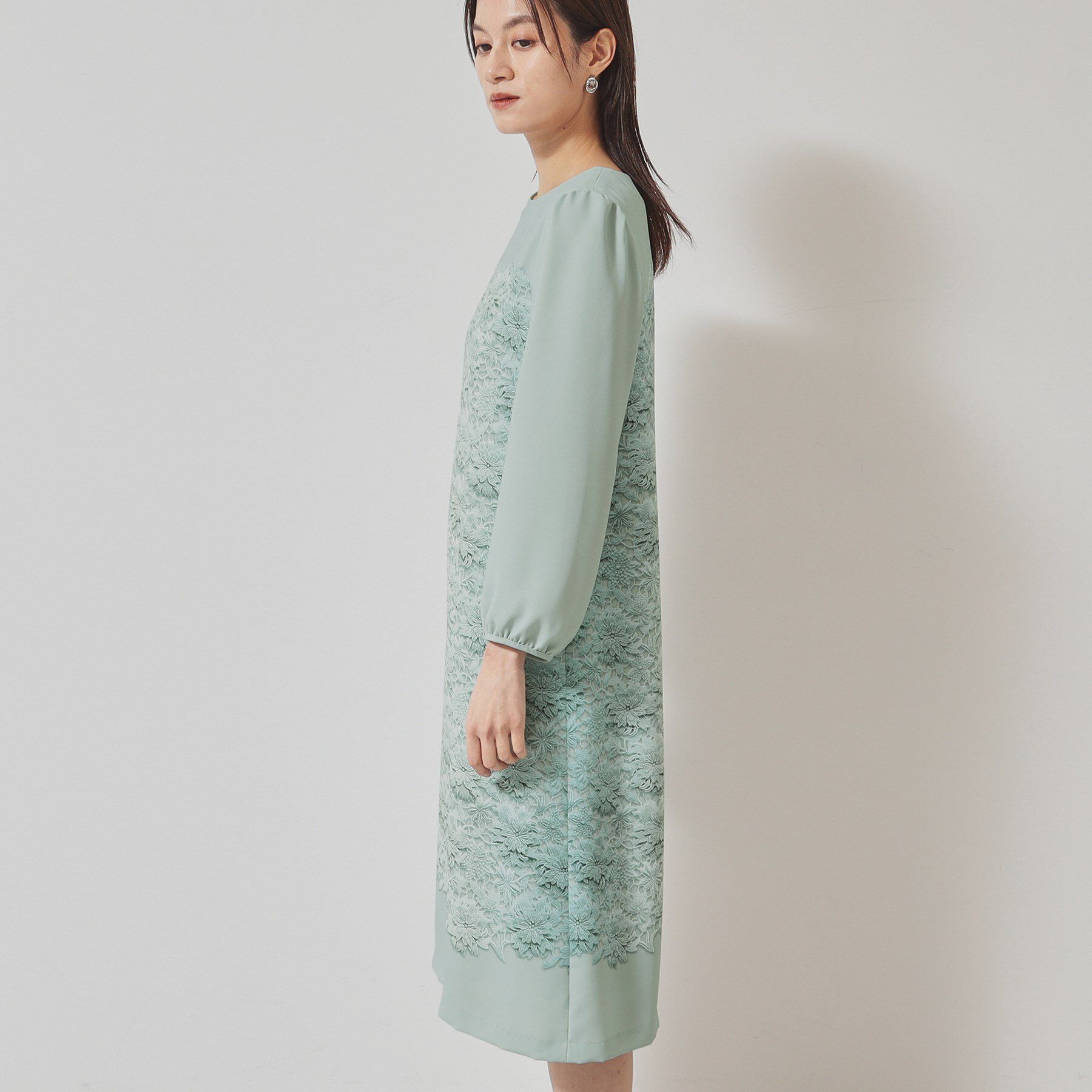 SunaUna「【＆yours project／SS～L】レースパネル柄ワンピース」|ワンピース|