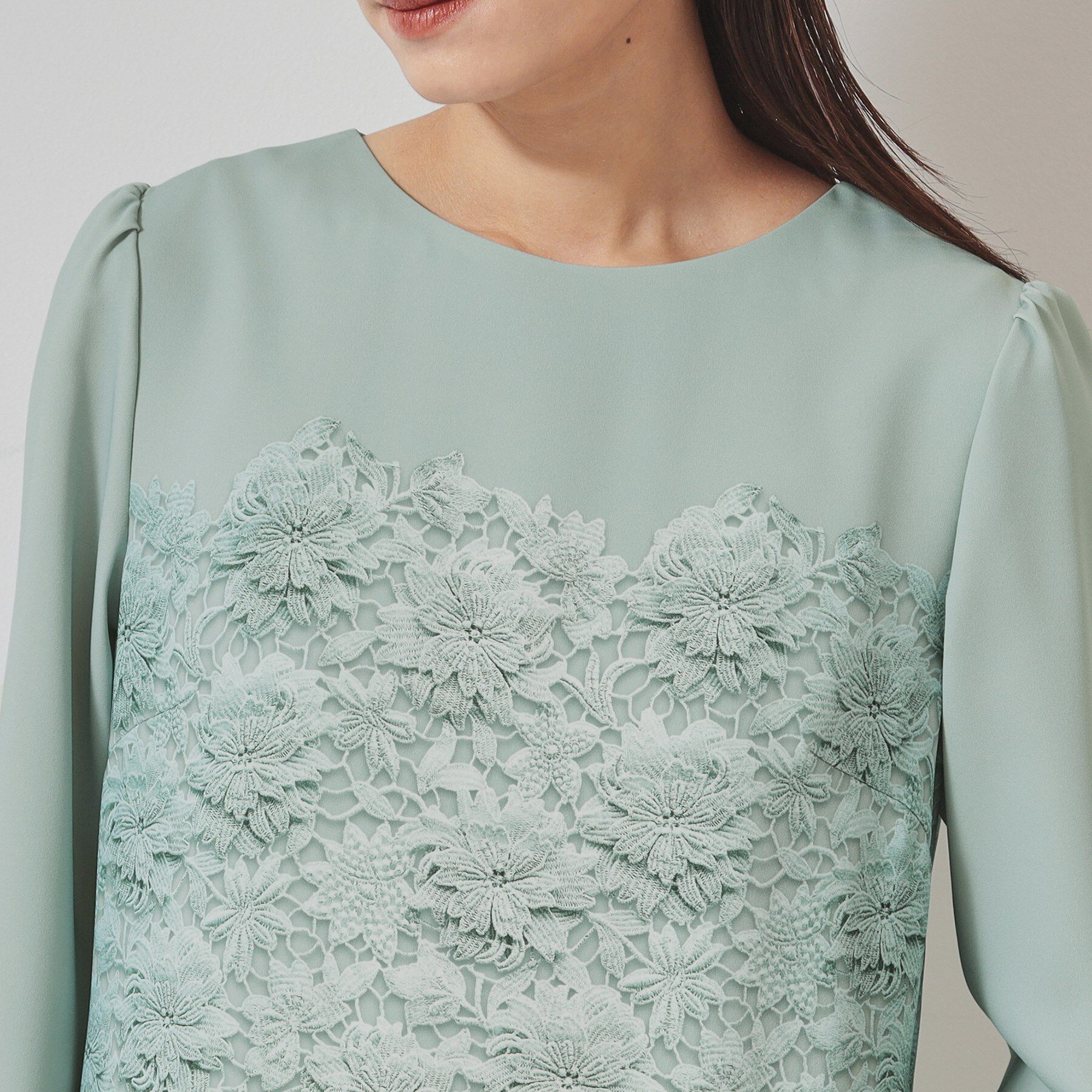 SunaUna「【＆yours project／SS～L】レースパネル柄ワンピース」|ワンピース|