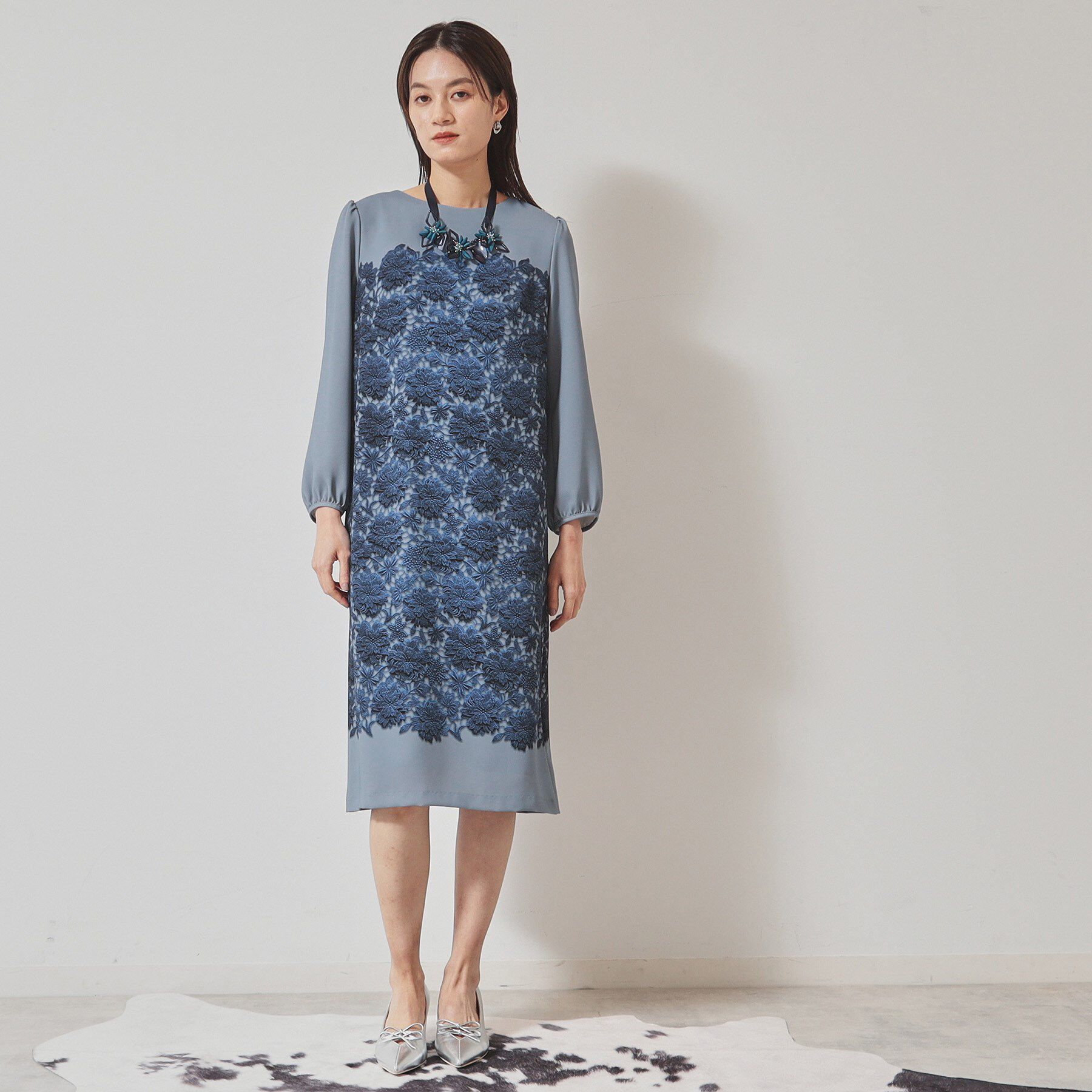 SunaUna「【＆yours project／SS～L】レースパネル柄ワンピース」|ワンピース|