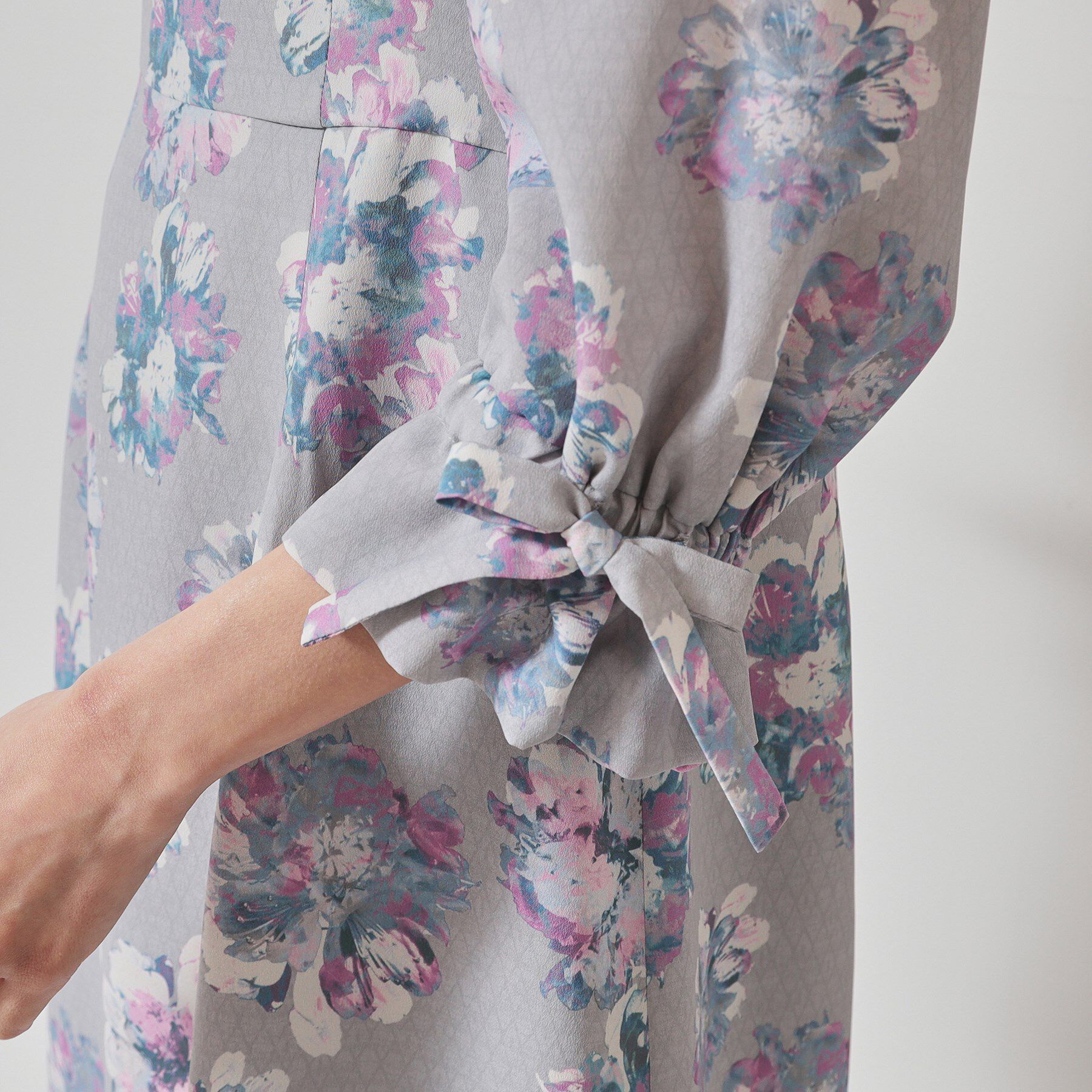 SunaUna「【＆yours project／袖リボン】フラワープリントワンピース」|ワンピース|