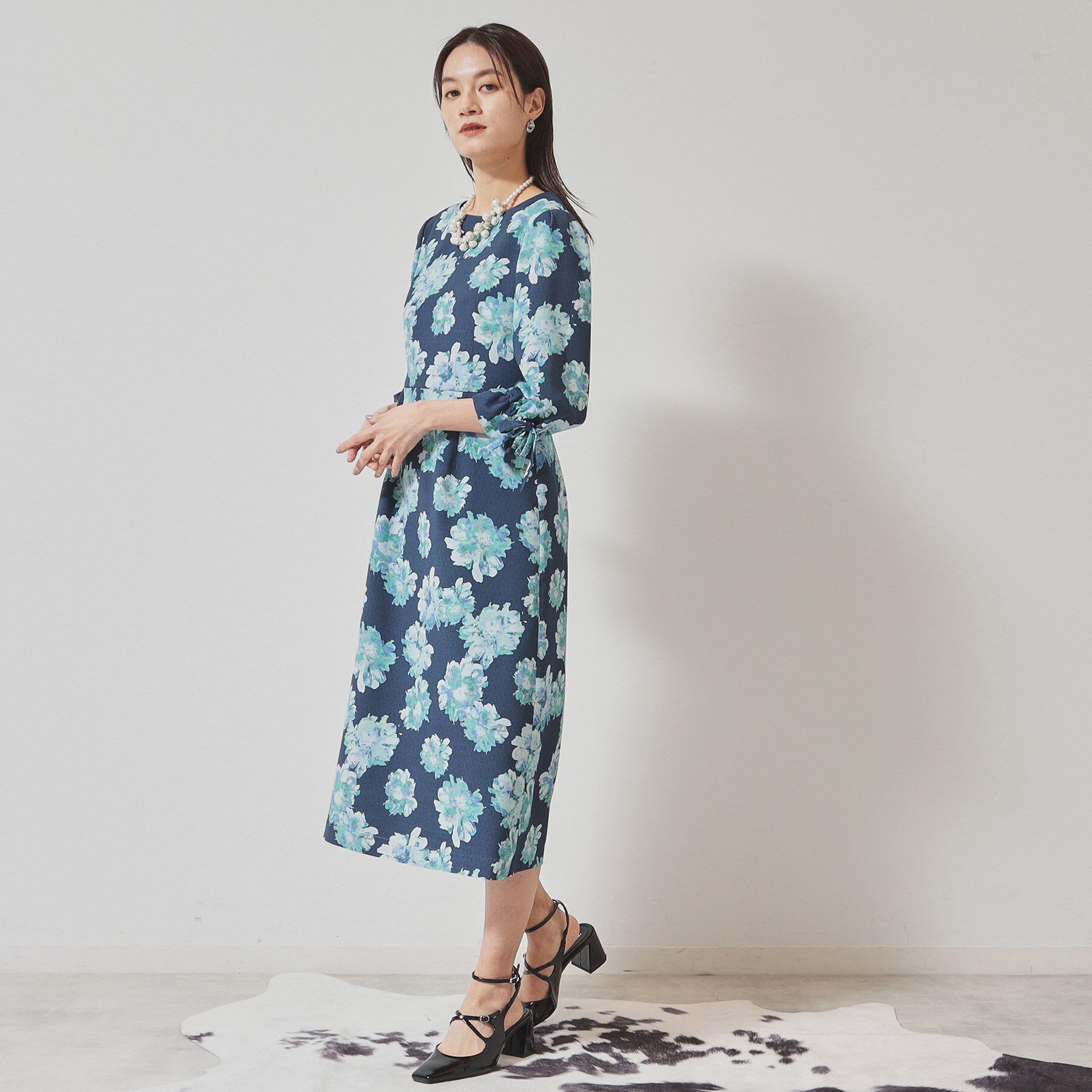 SunaUna「【＆yours project／袖リボン】フラワープリントワンピース」|ワンピース|