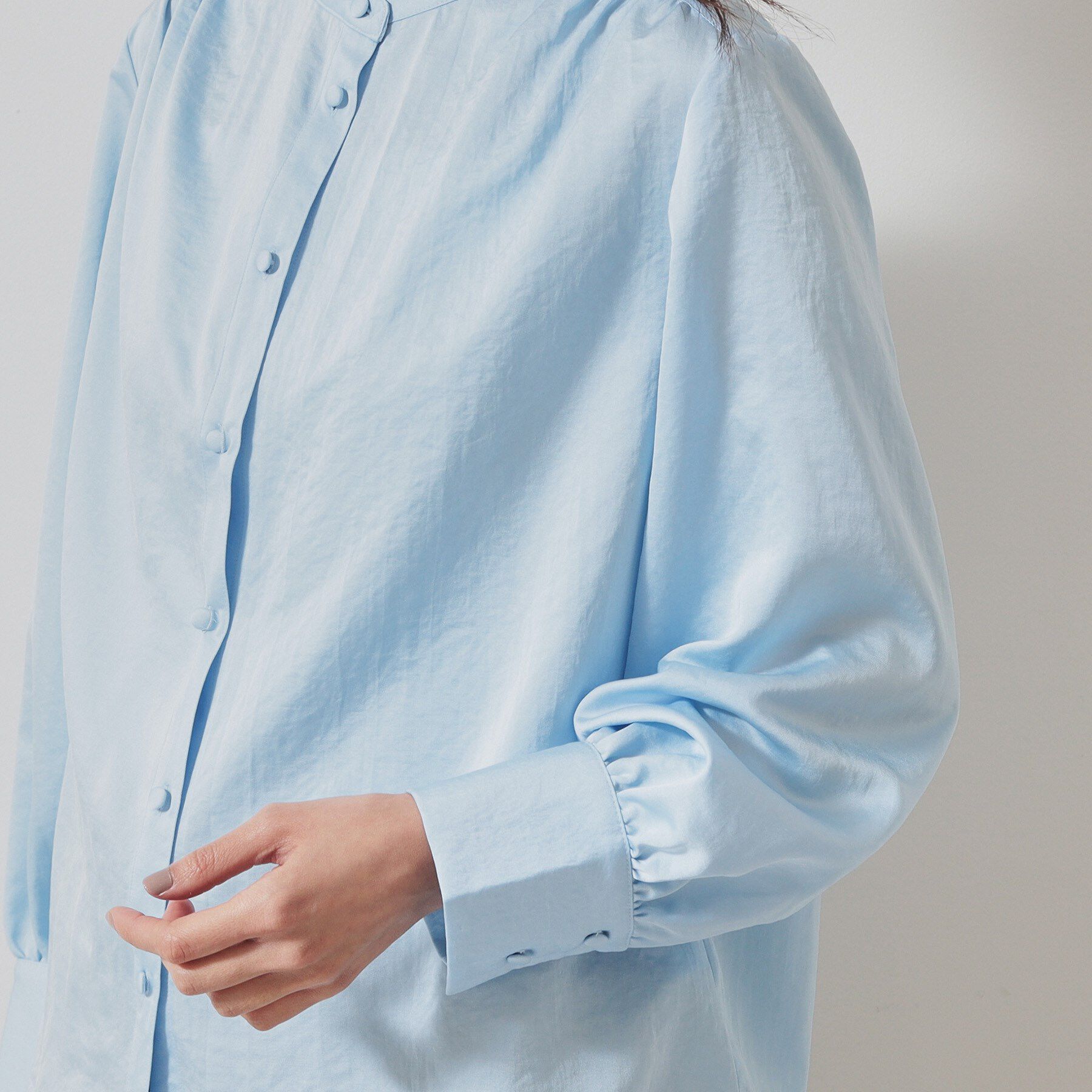 SunaUna「【衿フリル／パフスリーブ】ヴィンテージサテンブラウス」|シャツ・ブラウス|